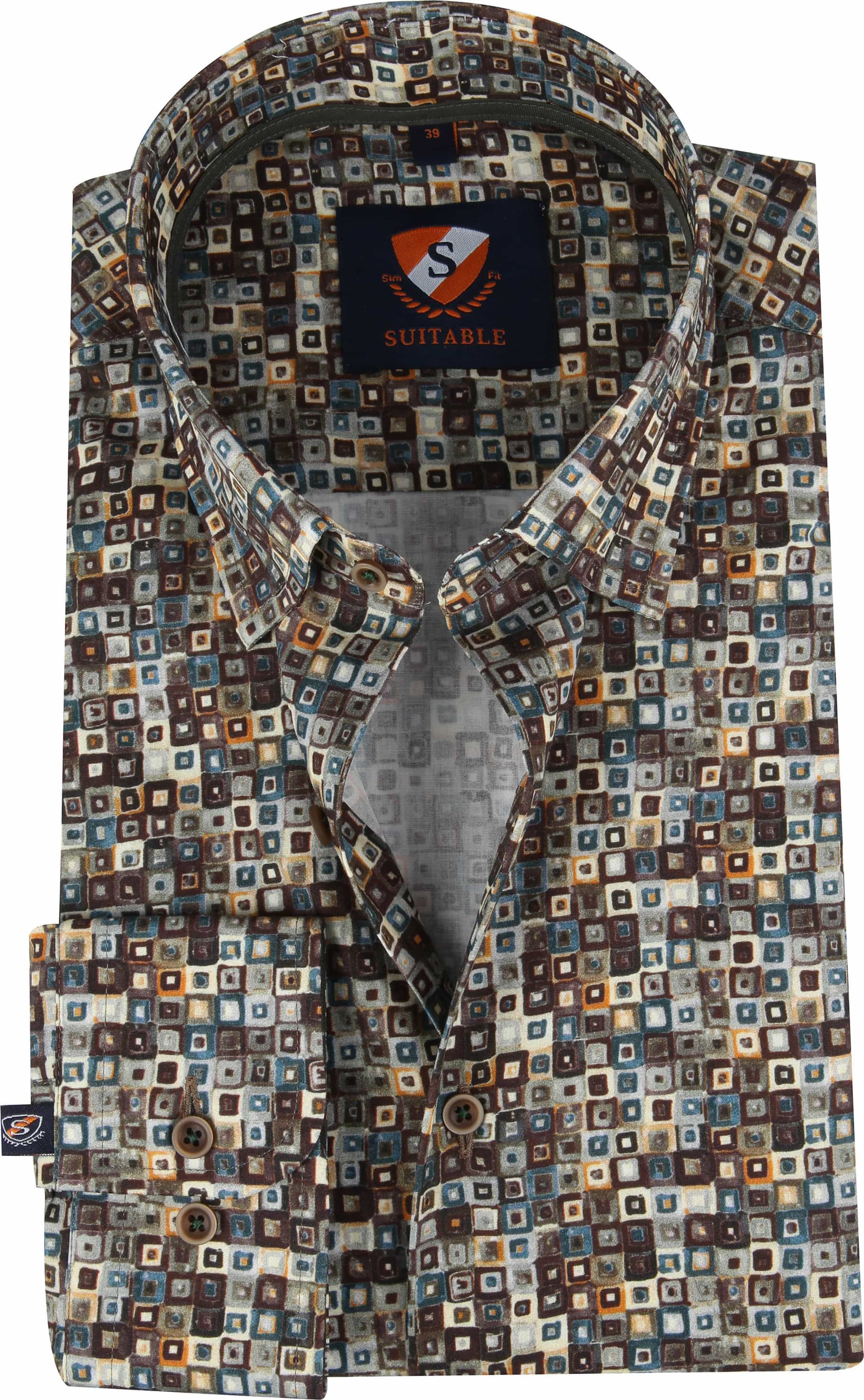 Suitable Shirt SF Dessin 211-1 Sm Slimfit HBD Green order online | Suitable