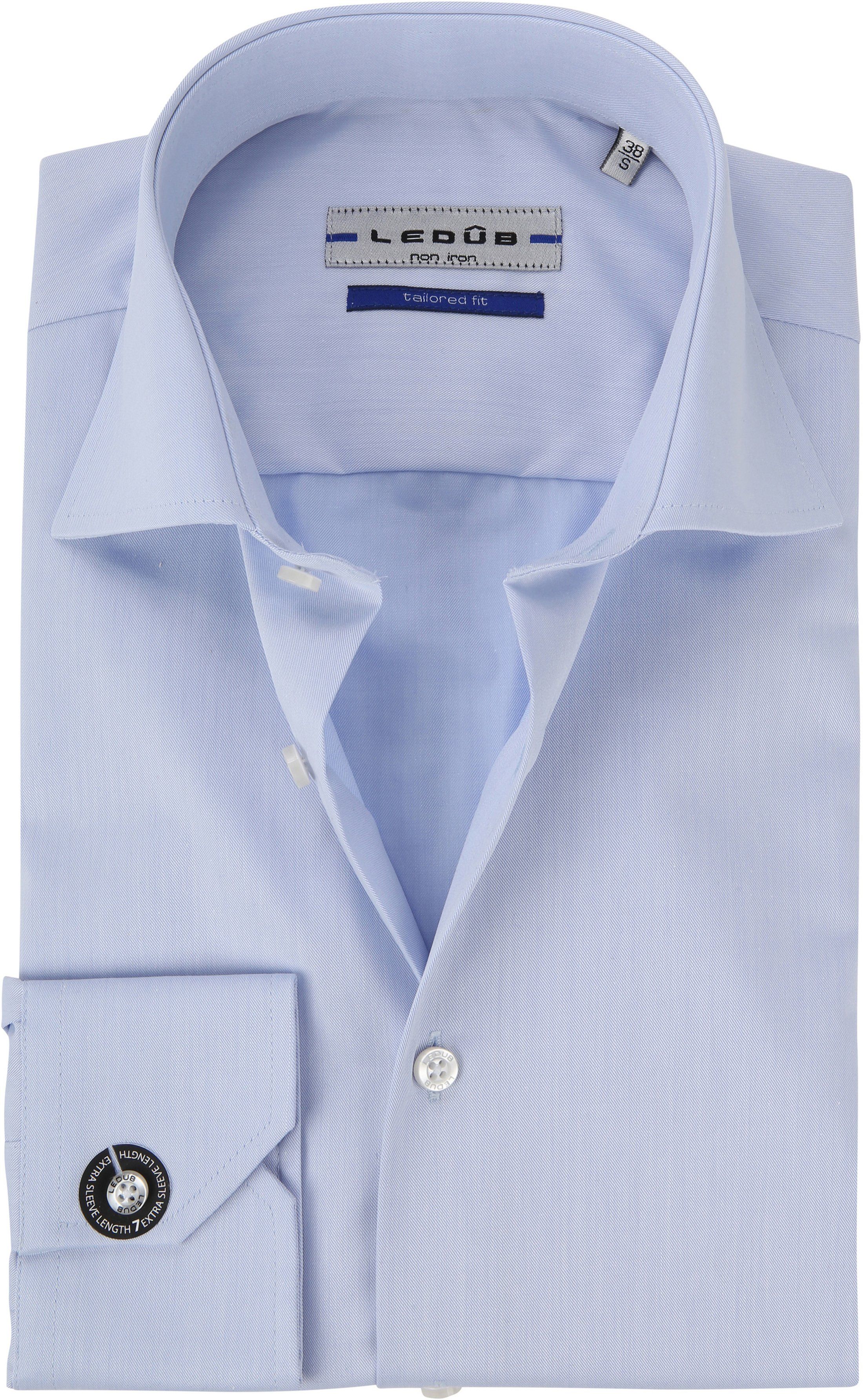 Ledub Non Iron Shirt Sleeve 7 Blue size 15