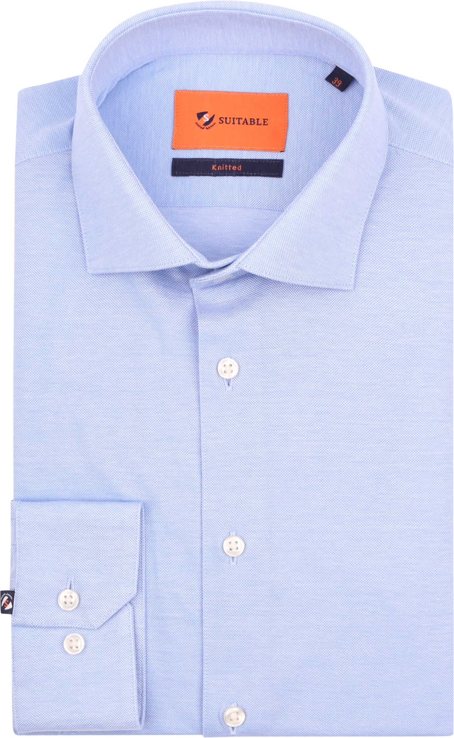 Suitable Overhemd Knitted Piqué Lichtblauw KN92-02 Pique Blue kopen | Suitable