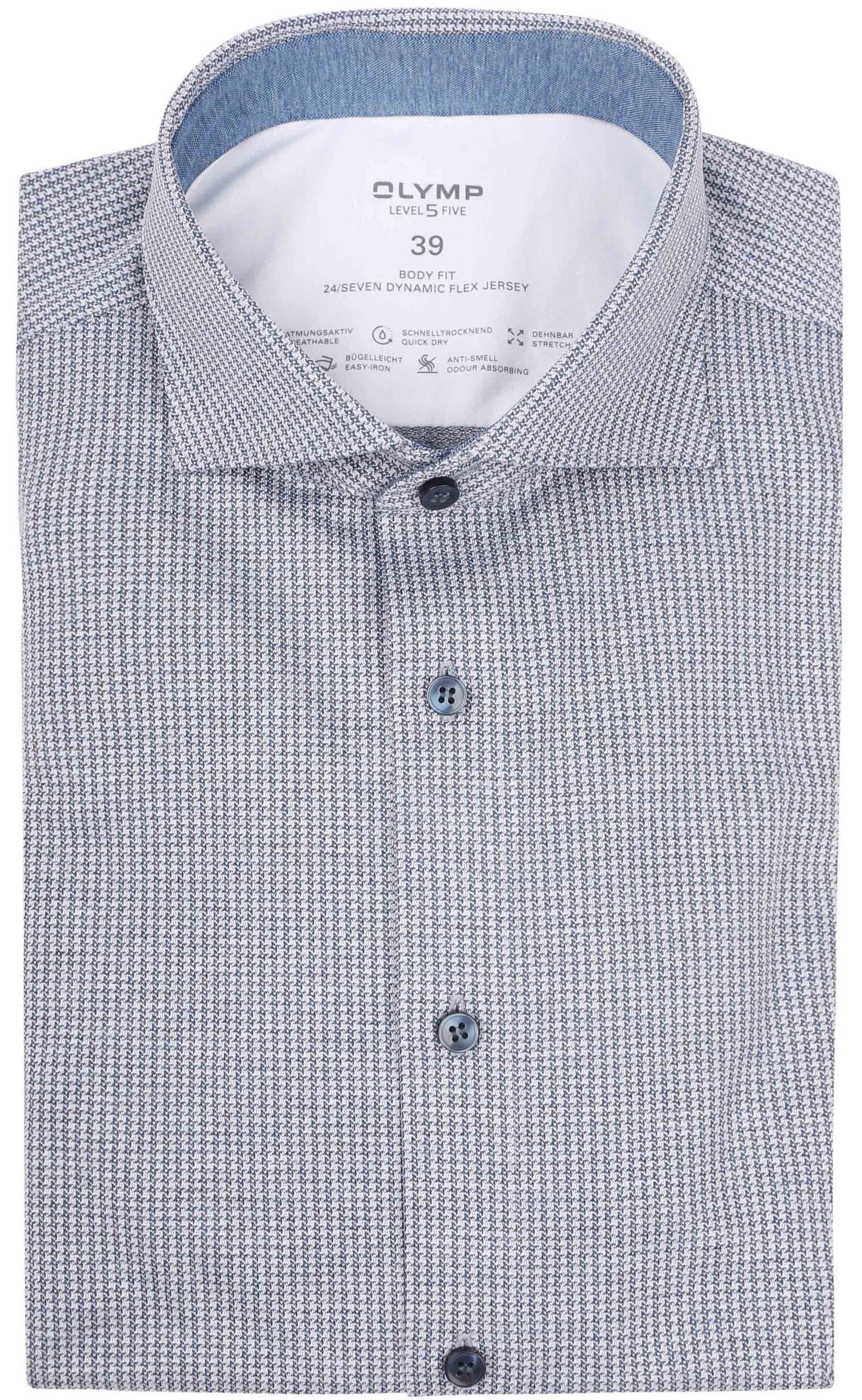 OLYMP Shirt Level 5 24/Seven Pied de Poule Blue order online | 205444-13 | Suitable Slovenia