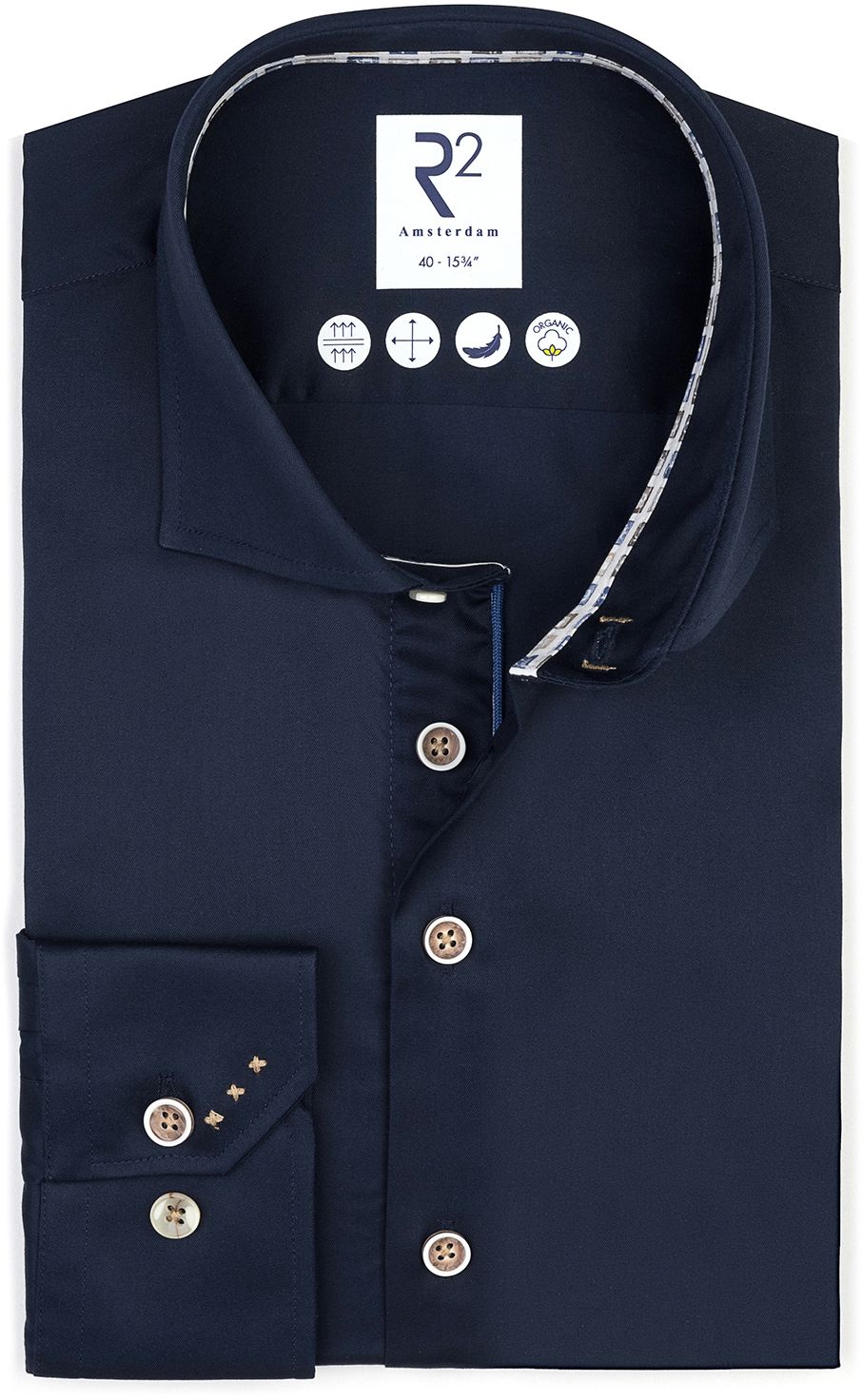 R2 Overhemd Fine Twill Navy 128.WSP.062-010 kopen | Suitable