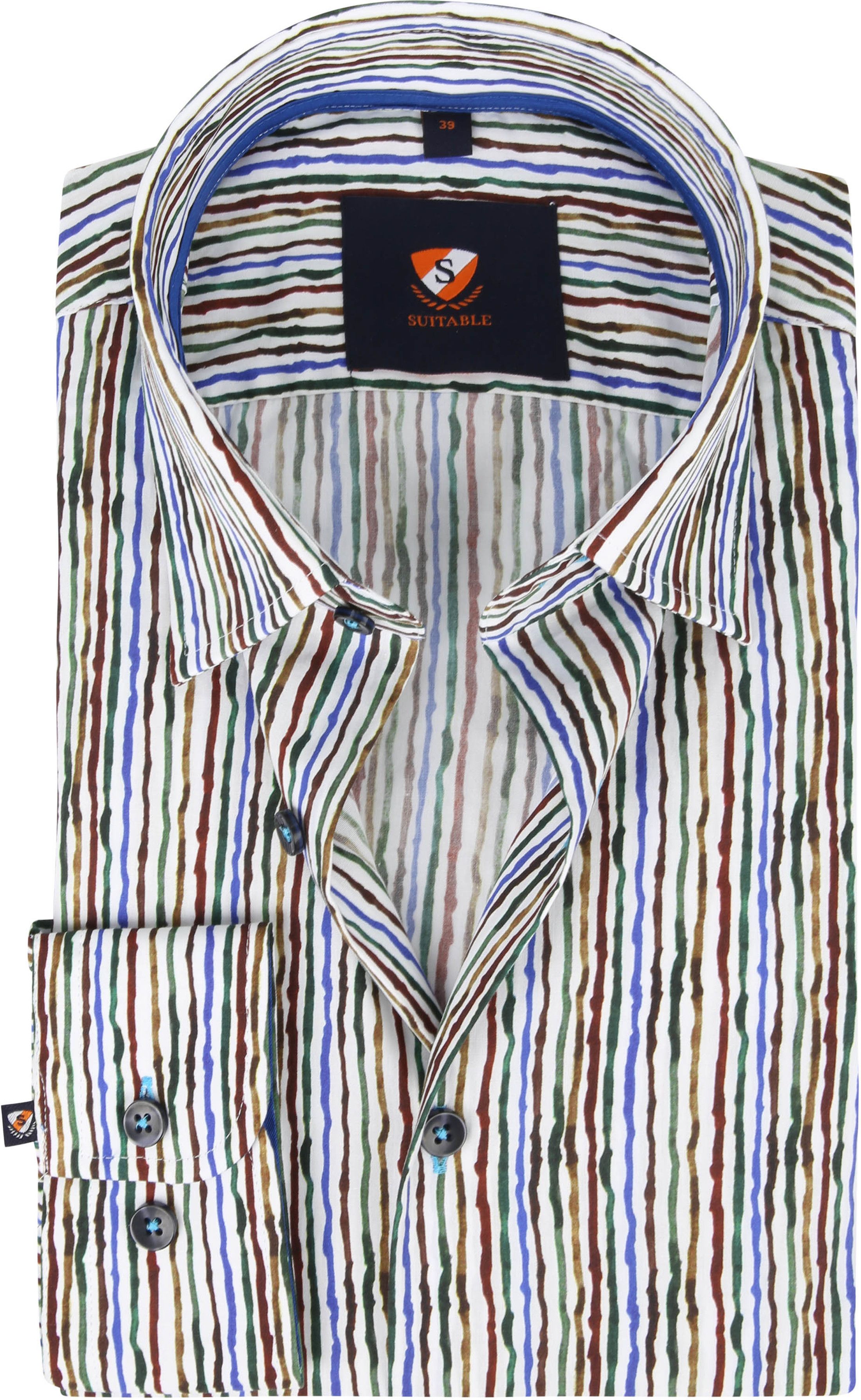 Suitable Overhemd Inked Stripes Multicolour 225-1 HBD slim fit kopen | Suitable
