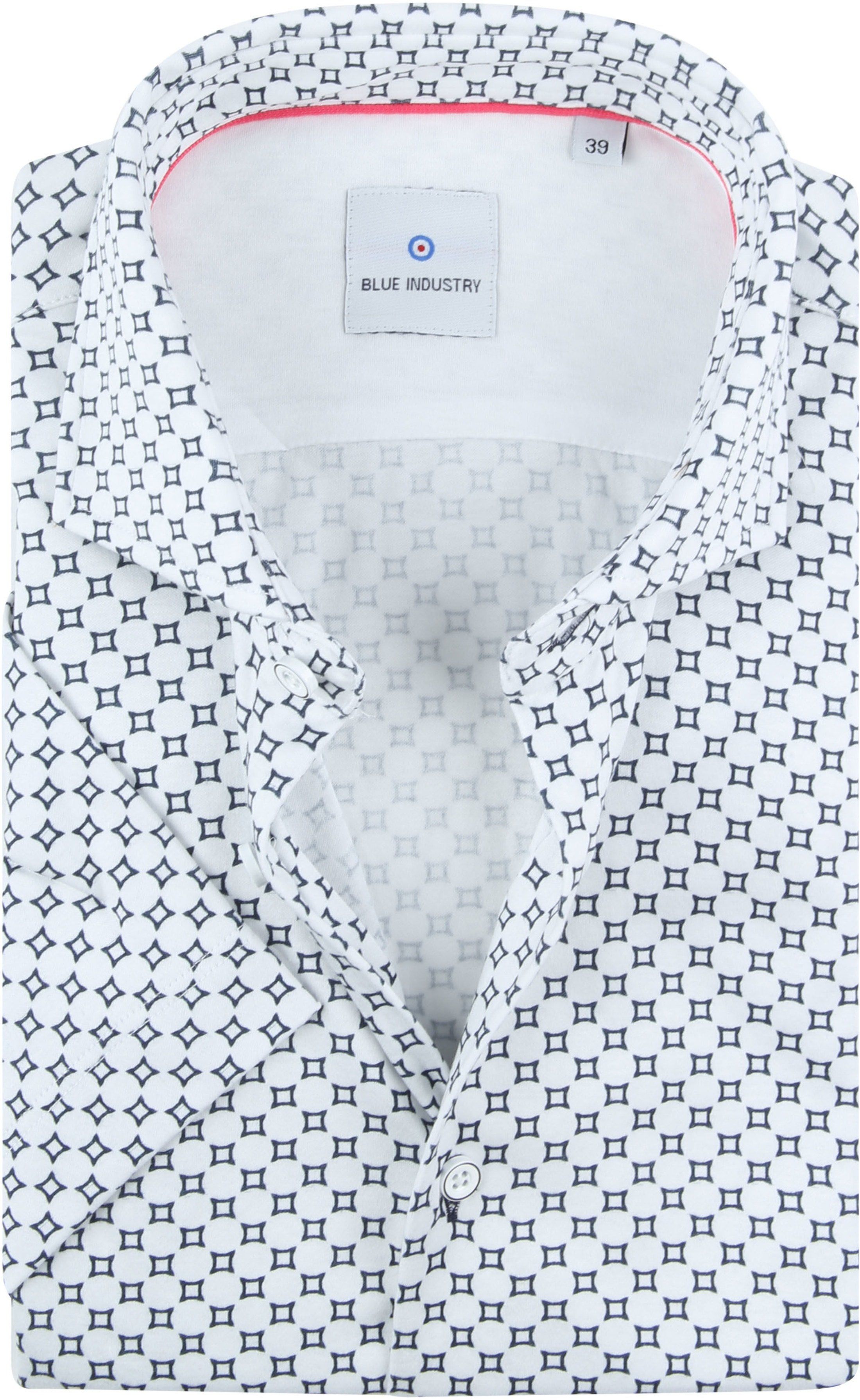 Blue Industry Shirt Short Sleeves White size 15