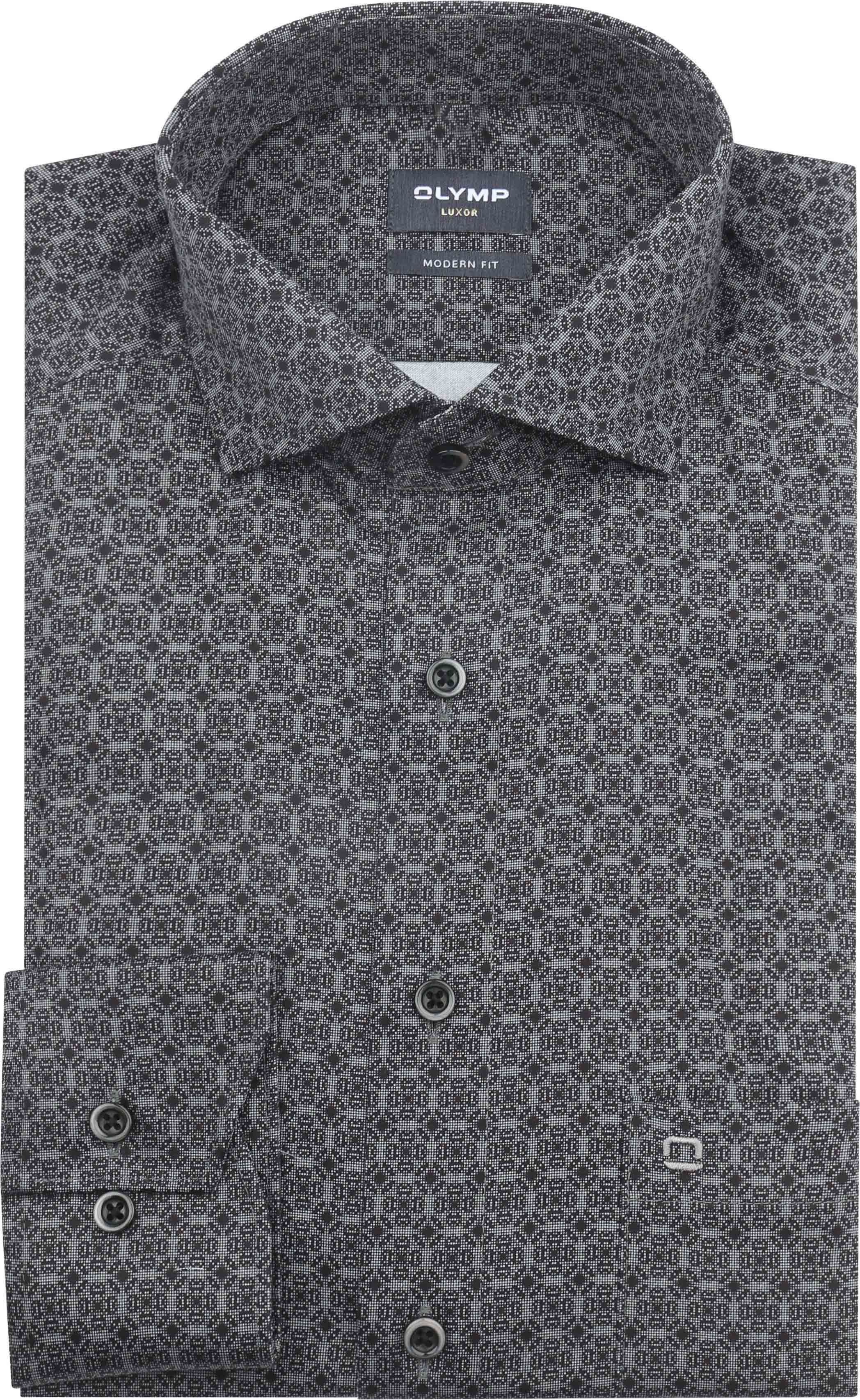 Olymp Luxor Shirt Print Grey 129884-63 order online | Suitable