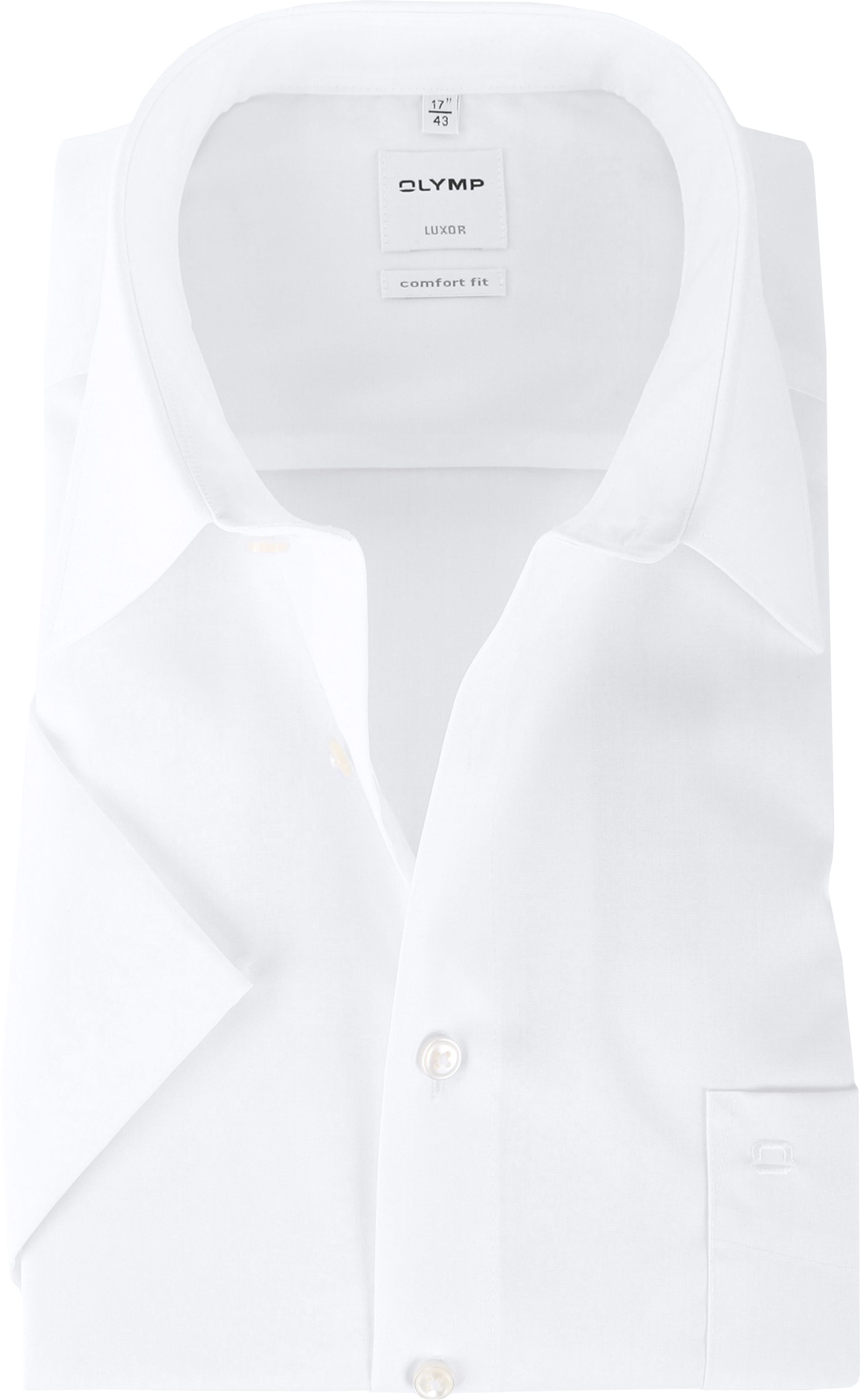 OLYMP Chemise Luxor Coupe Confort Blanche Manches Courtes Blanc taille 39