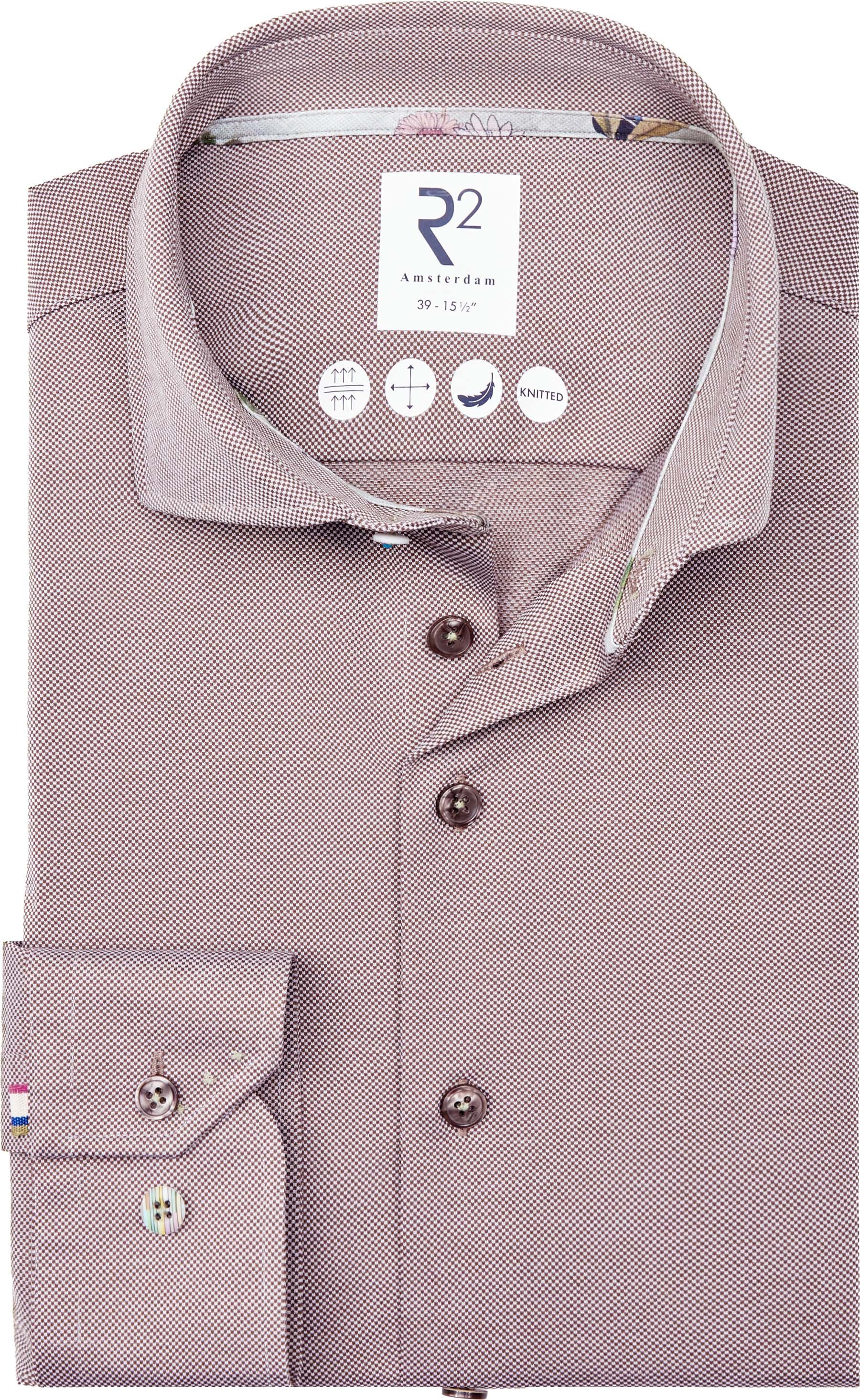 R2 Japanese Knitted Shirt Contrast Brown 128.WSP.001-041 order online | Suitable