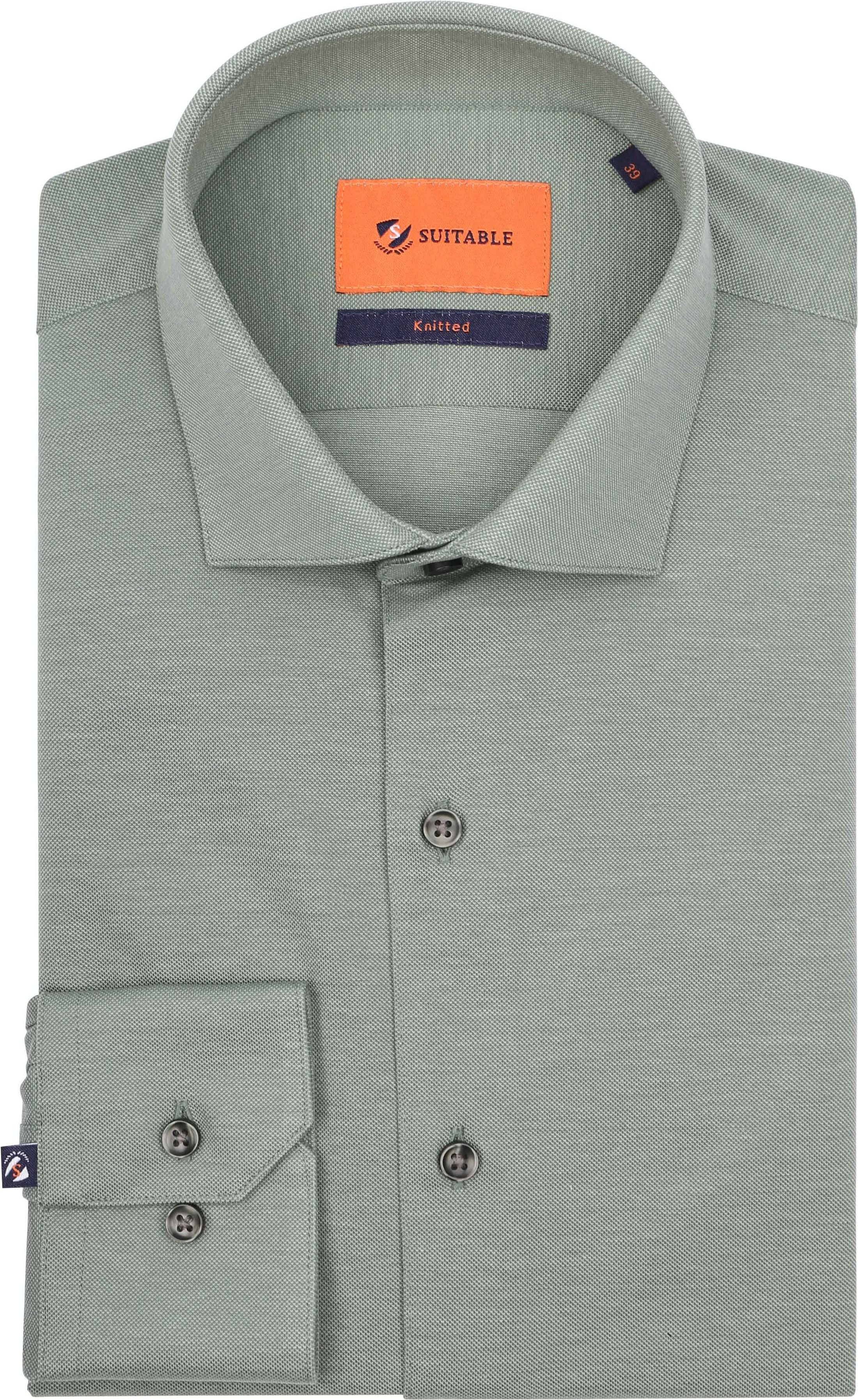 Suitable Slim-Fit Pique Hemd Grün KN23-11 kaufen | Suitable