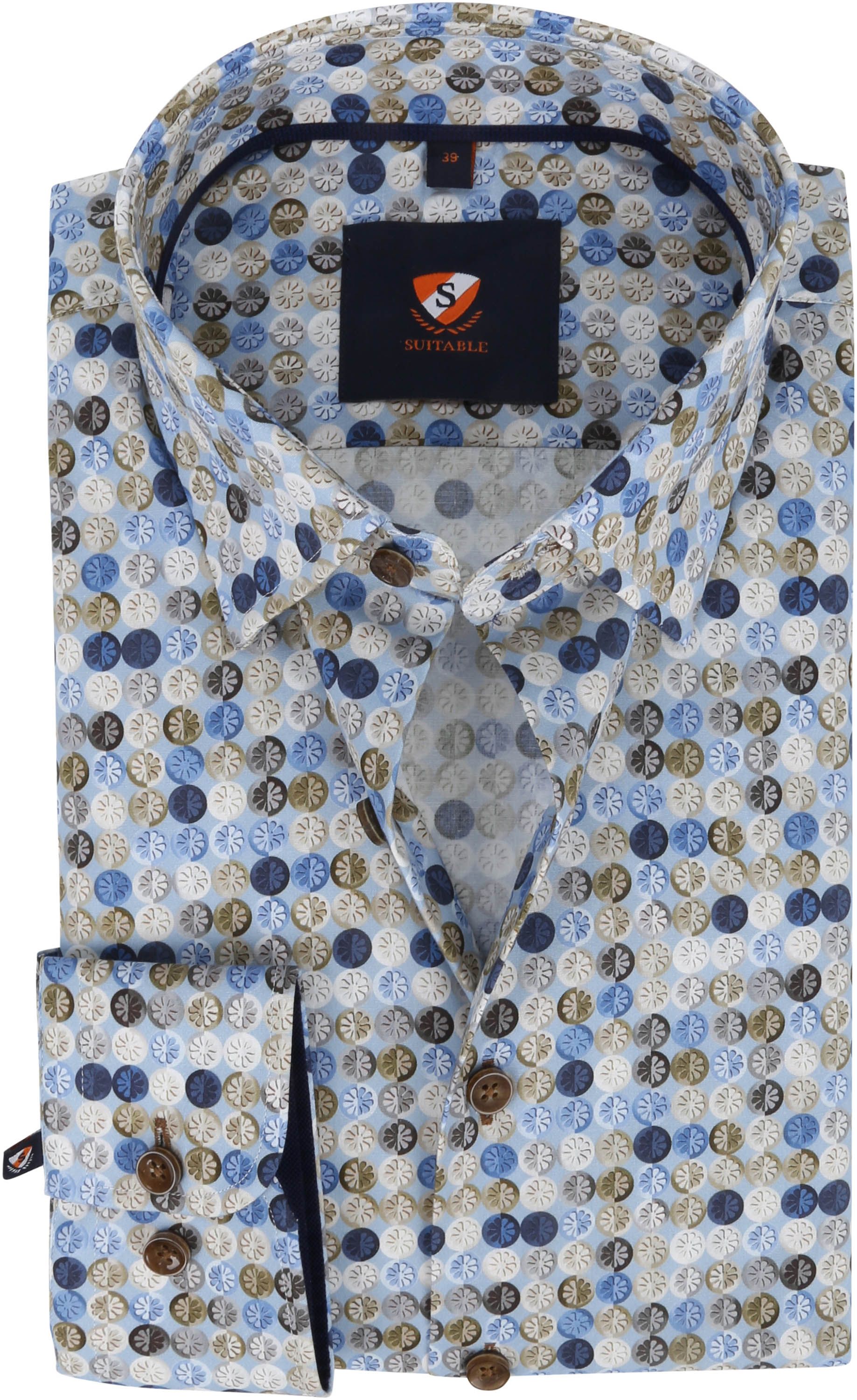 Suitable Shirt Graphic Pattern Multicolour 227-10 HBD Blue boll order online | Suitable