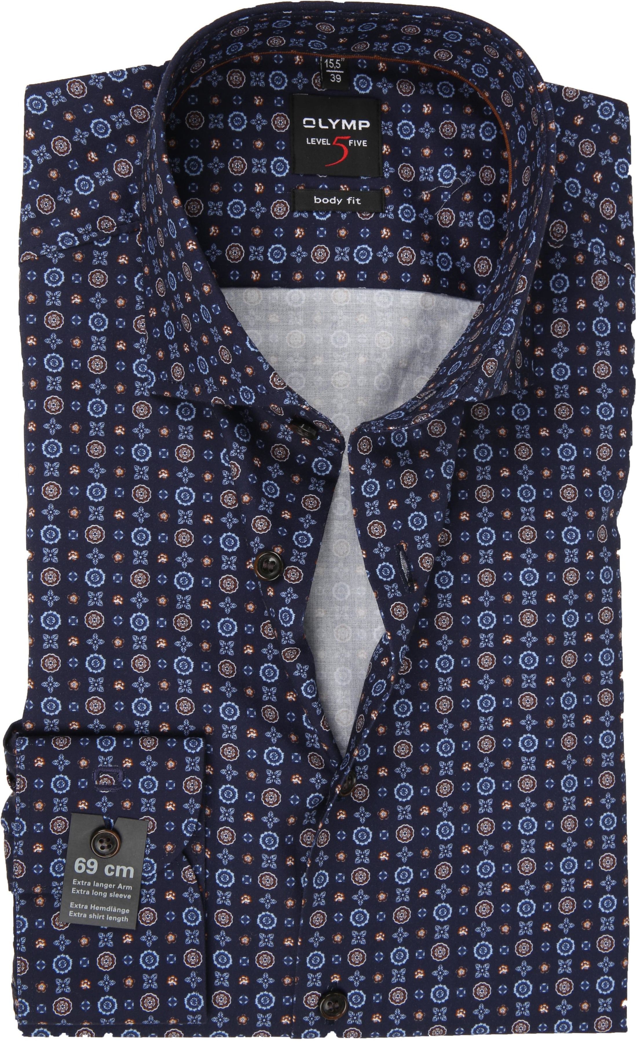 OLYMP Overhemd Level Five SL7 Print Navy 214469-27 kopen | Suitable