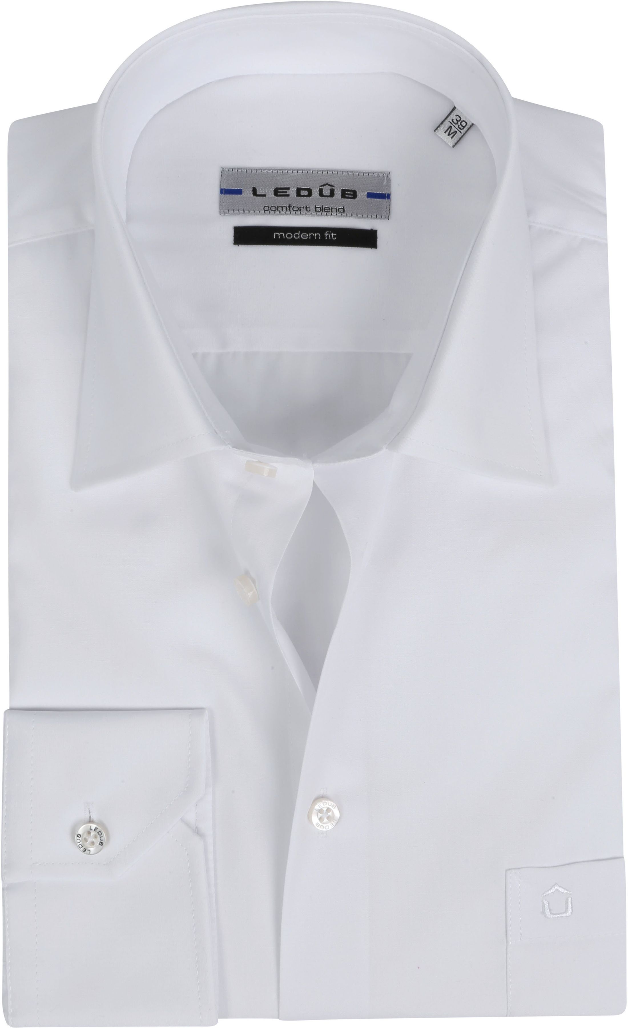 Ledub Shirt Modern Fit White size 15