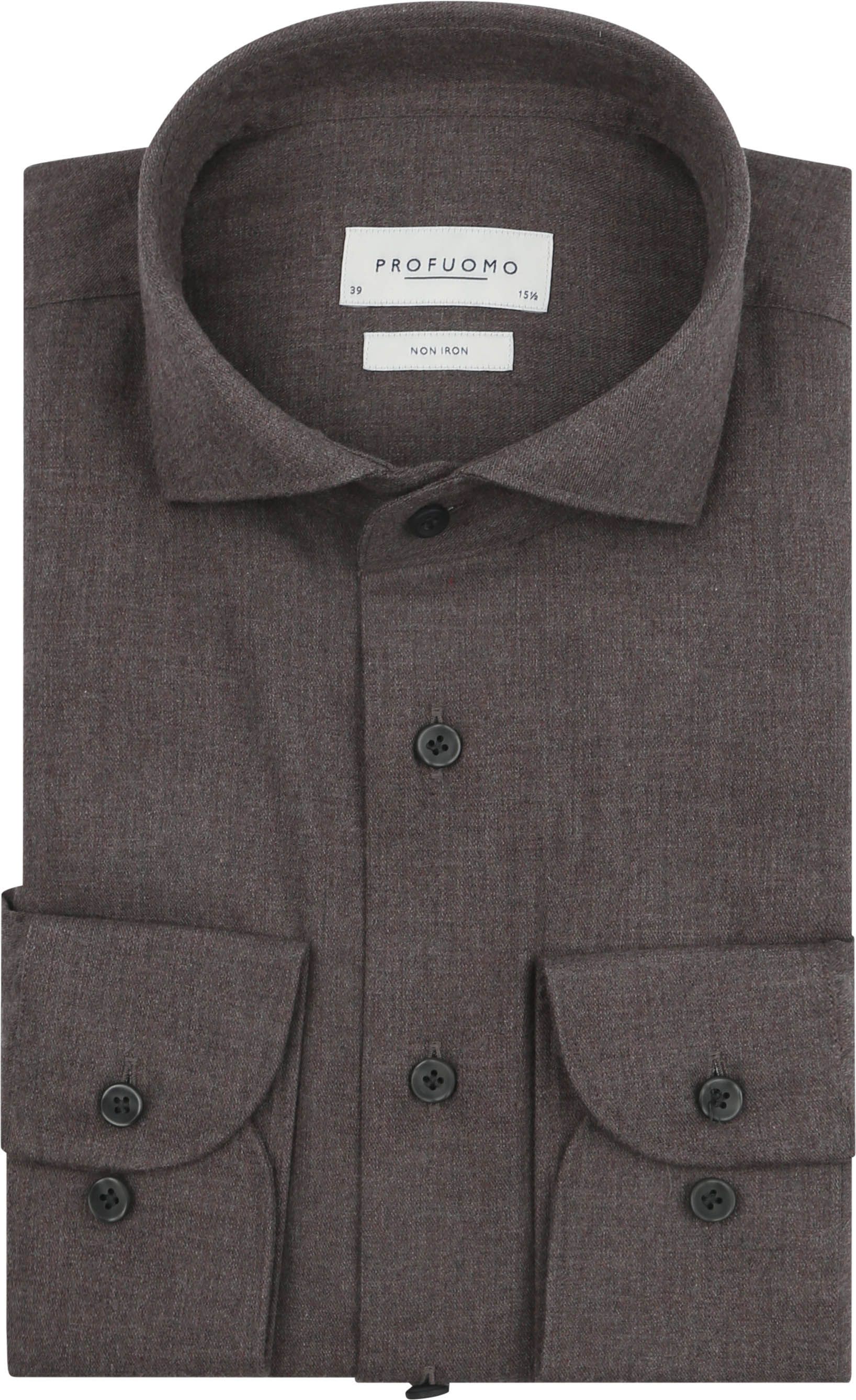 Profuomo Hemd Peached Twill Flanel Bruin kopen | Suitable