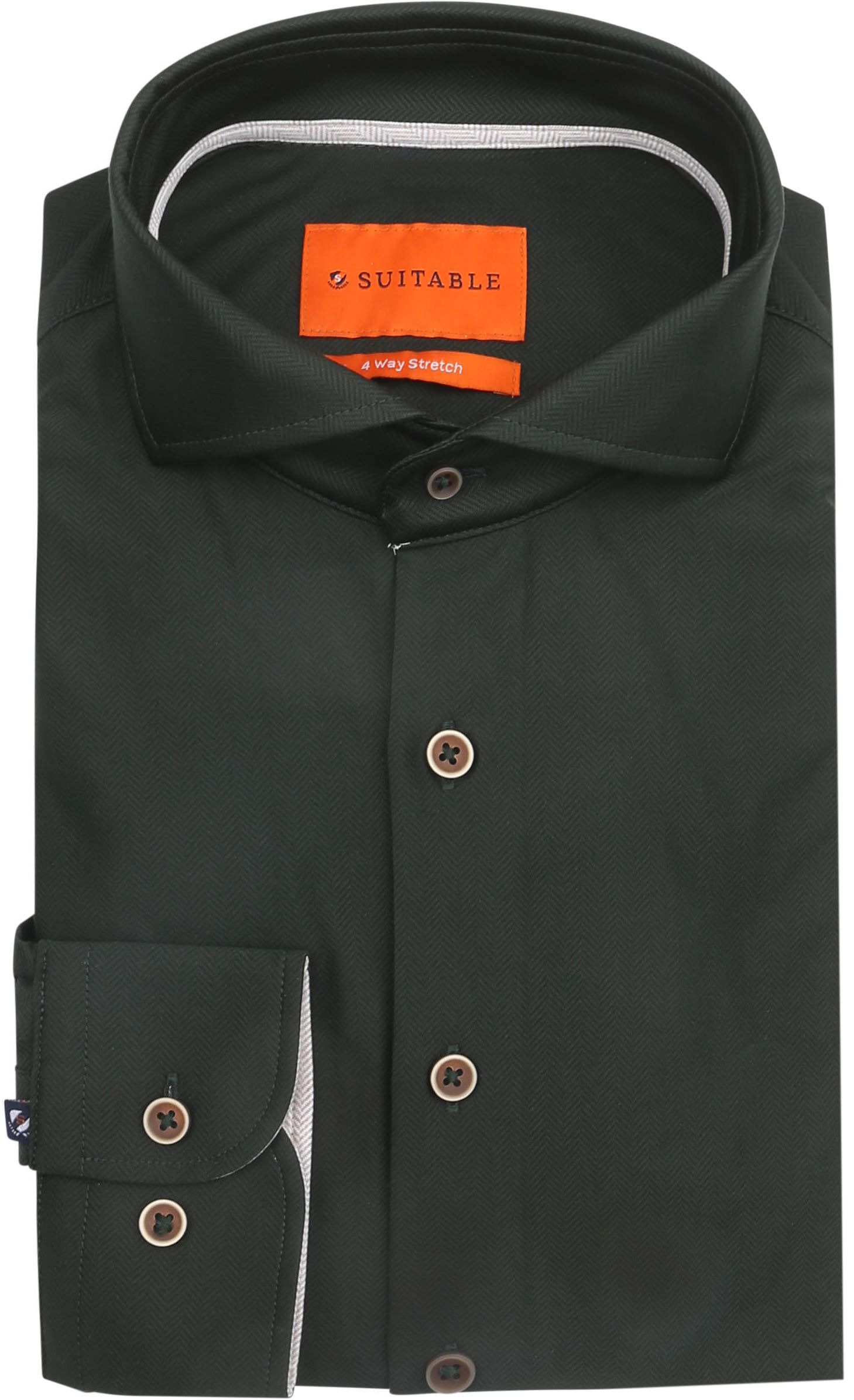Suitable Chemise Herringbone Vert Foncé 287-2 CaW knitted commander en ligne | Suitable