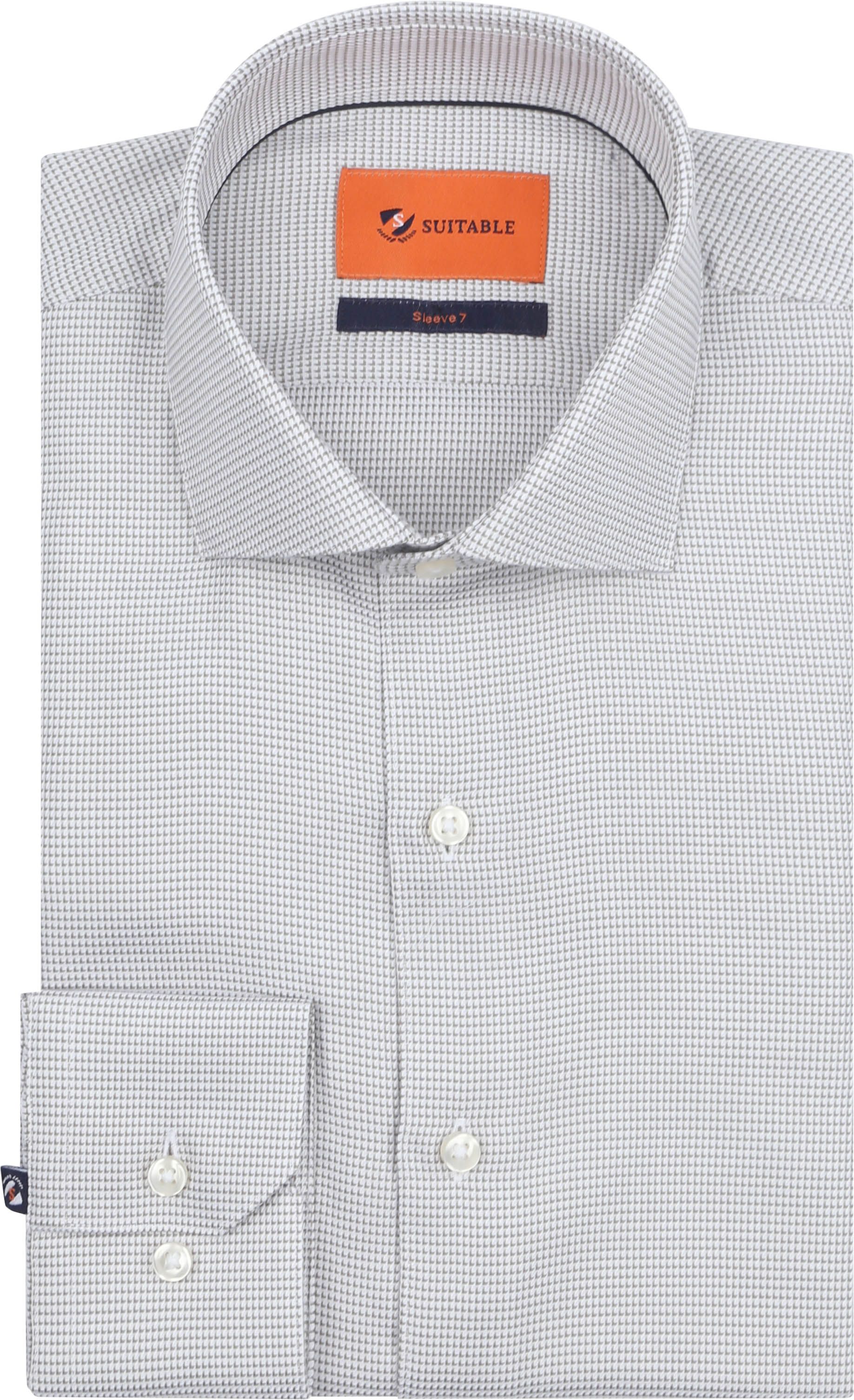 Suitable Shirt Extra Long Sleeves Print Taupe order online | SL7-25-03 | Suitable Liechtenstein