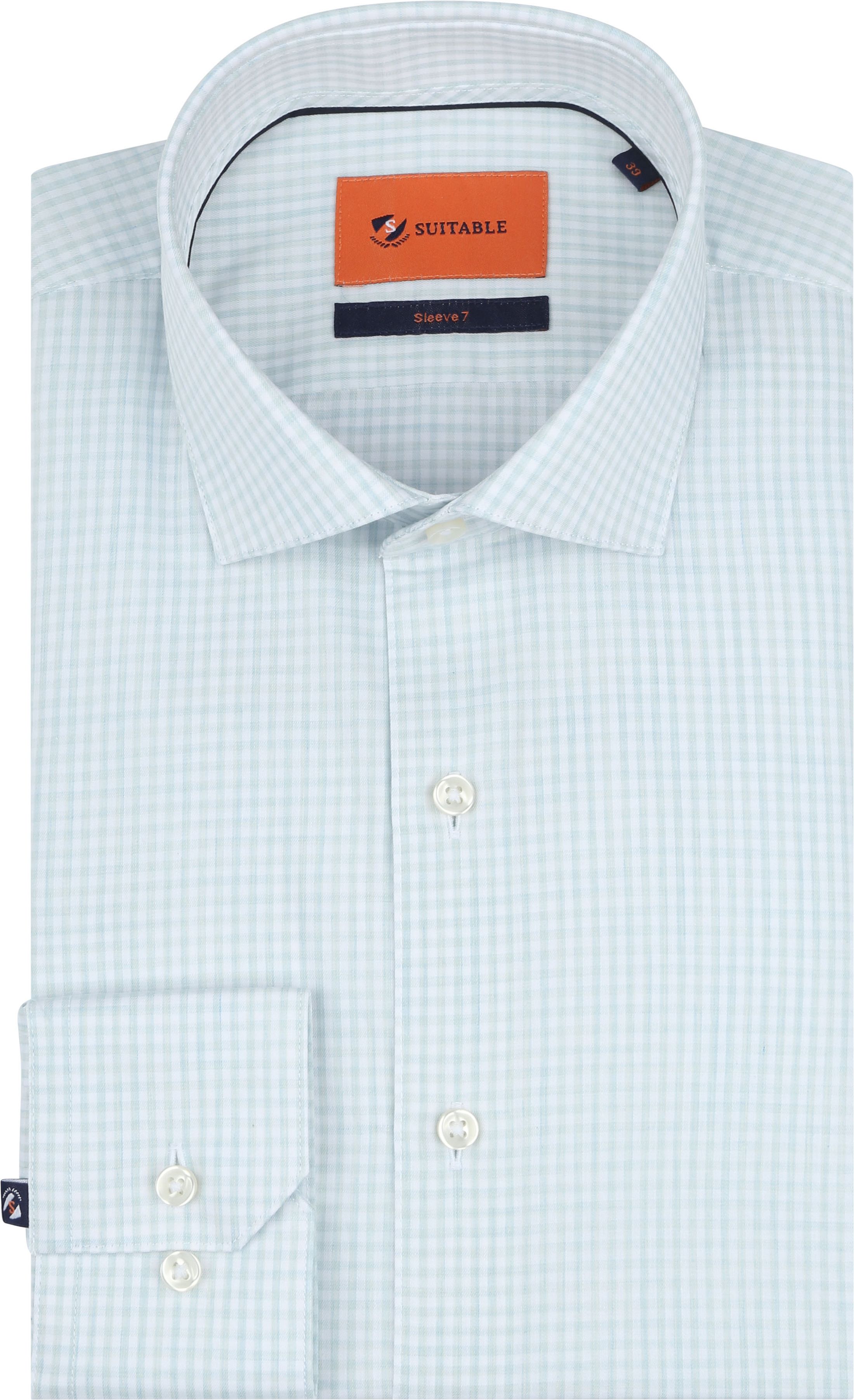 Suitable Shirt Extra Long Sleeves Twill Checks Light Green order online | SL7-24-02 | Suitable Norway