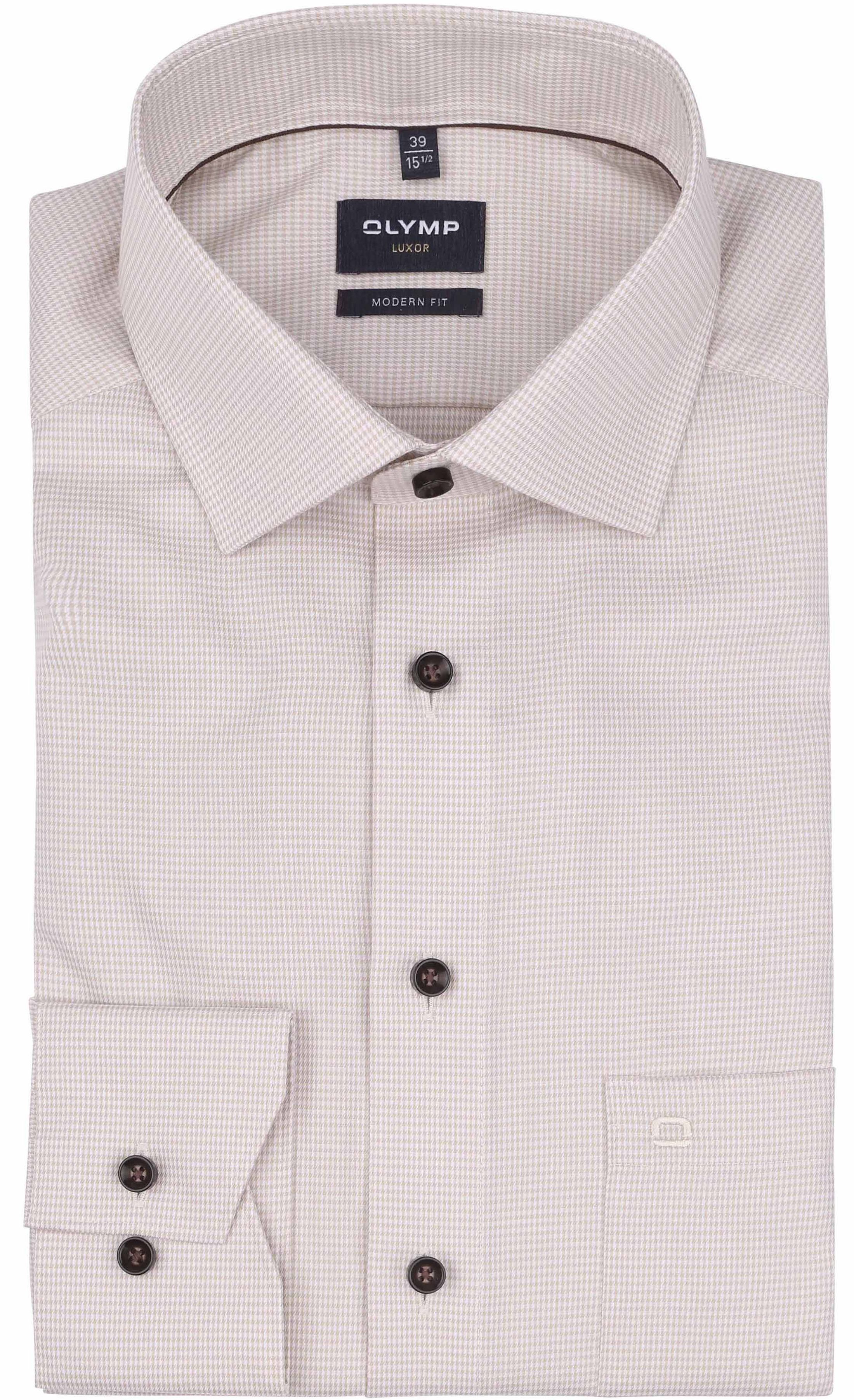 Olymp Luxor Shirt Pied De Poule Ecru 120864-22 order online | Suitable