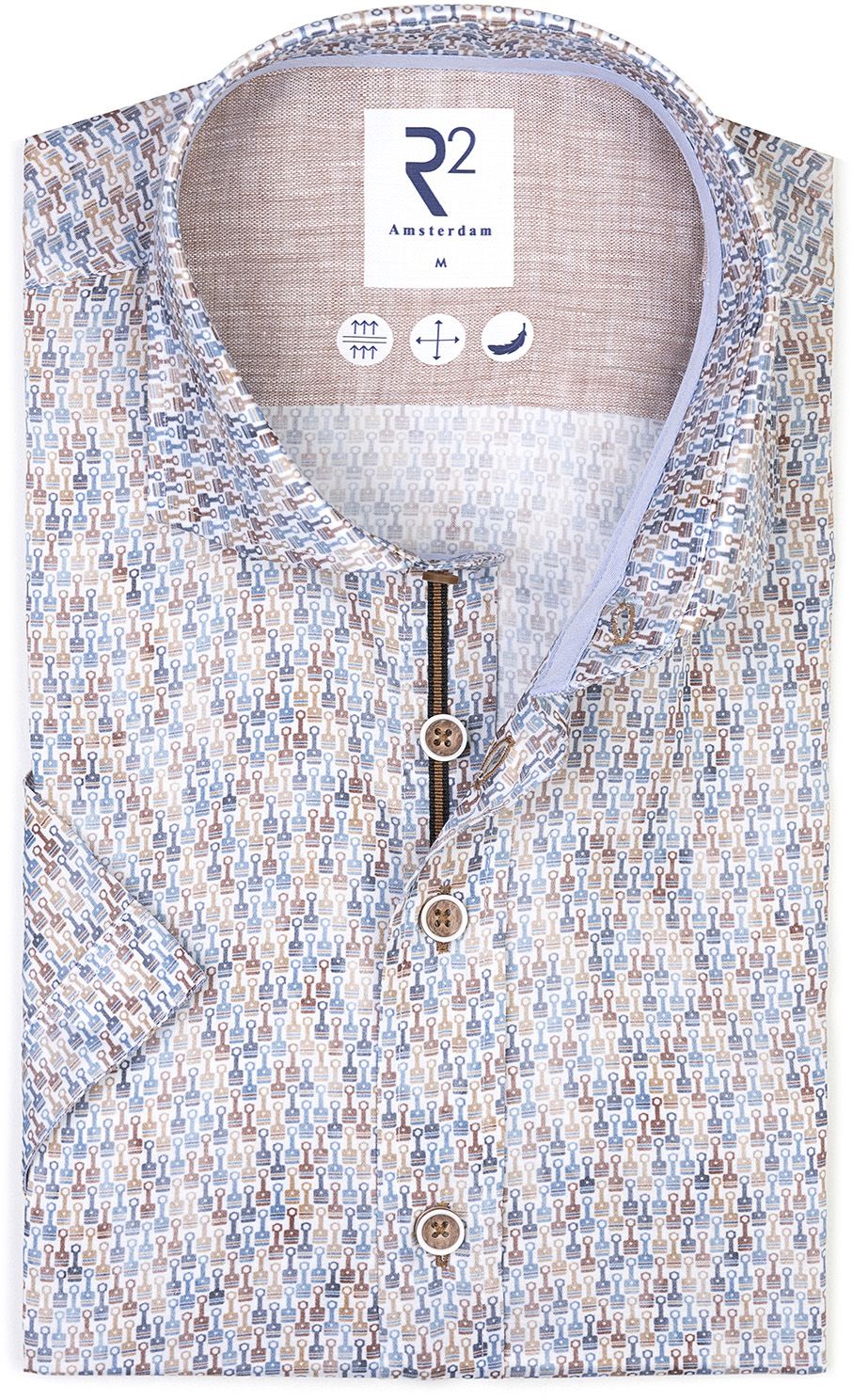 R2 Shirt Short Sleeves Print Blue 128.WSPSS.107-014 order online | Suitable