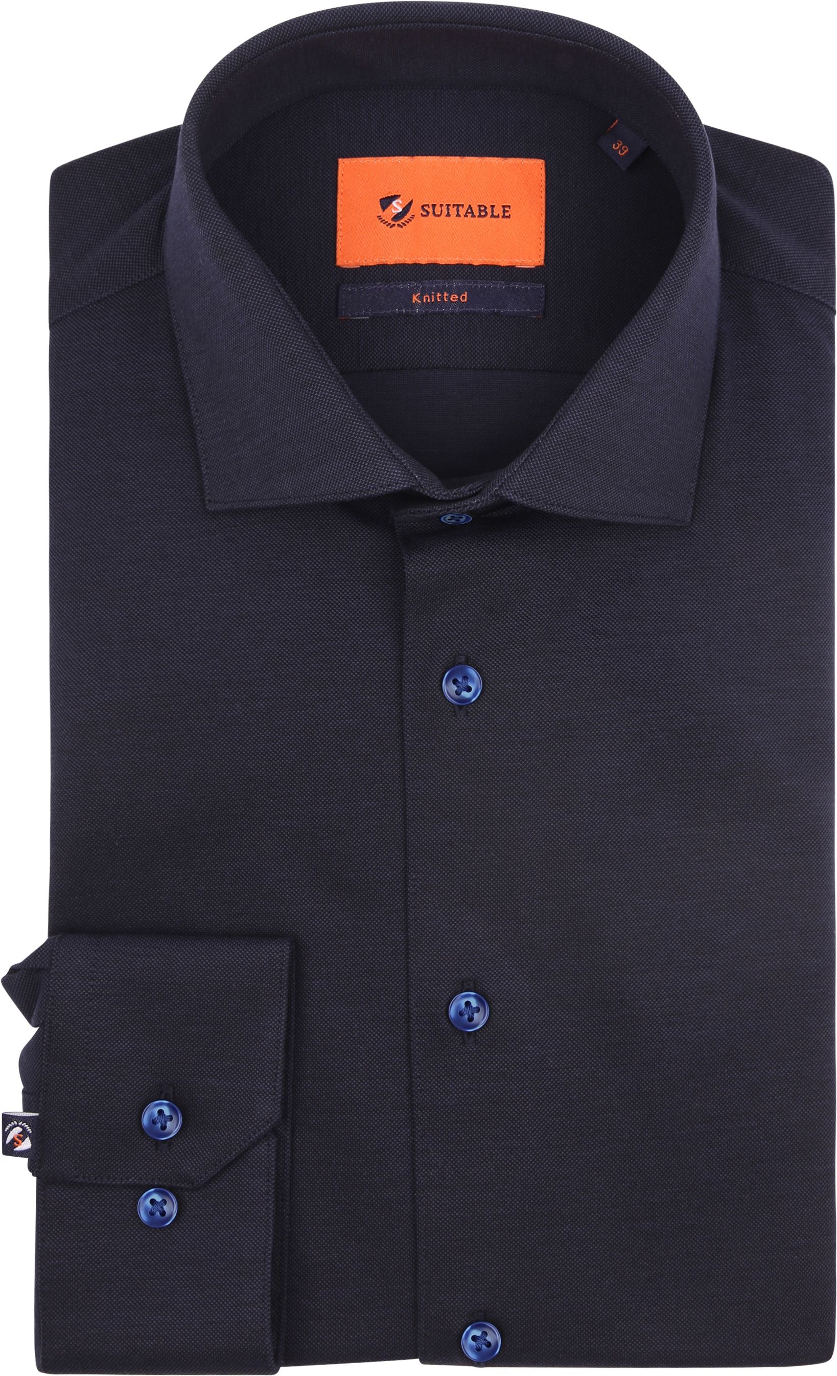 Suitable Knitted Pique Hemd Dunkelblau KN92-03 pique navy kaufen | Suitable