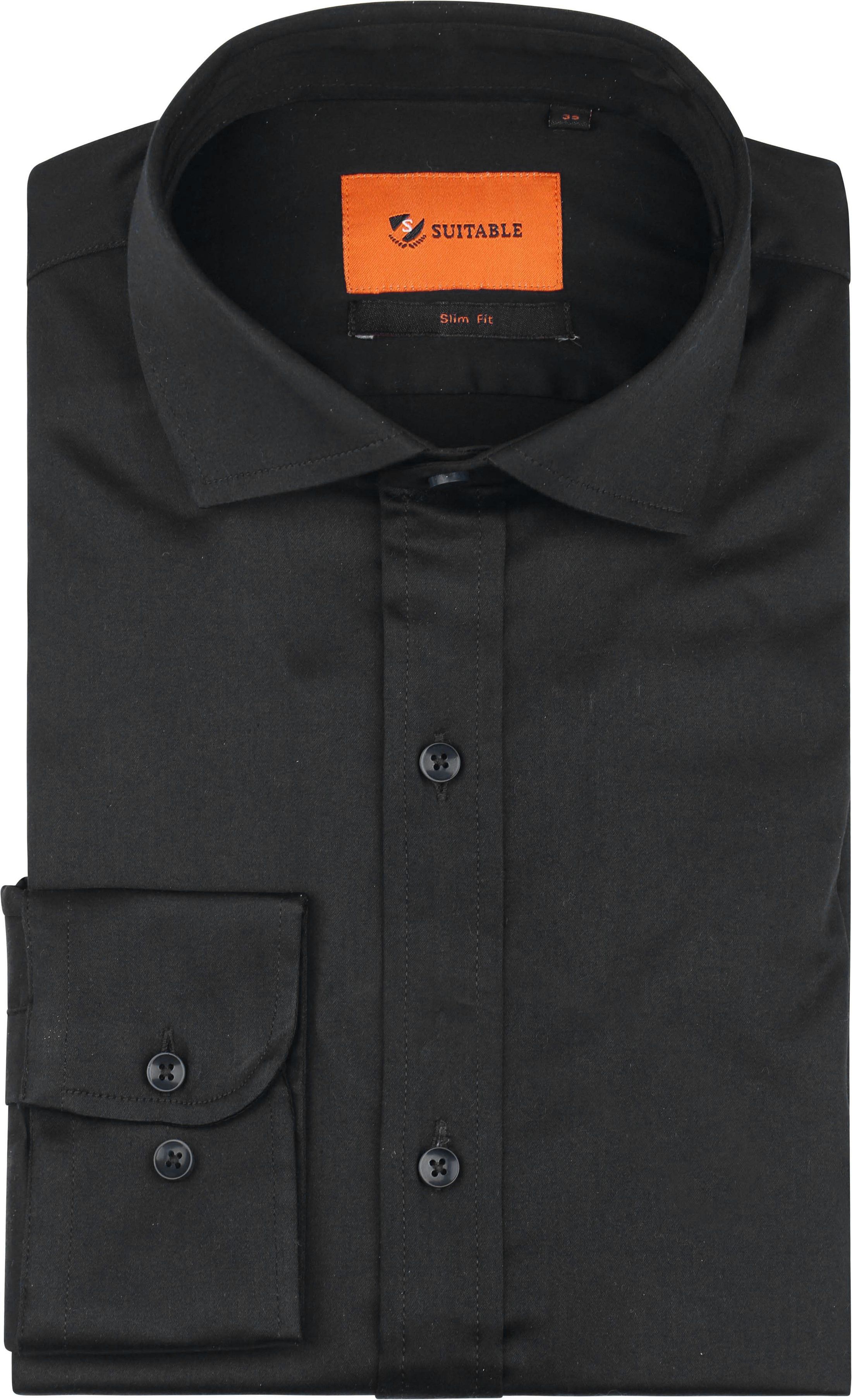 Suitable Satin Hemd Zwart SH-SASTR-23-03 kopen | Suitable