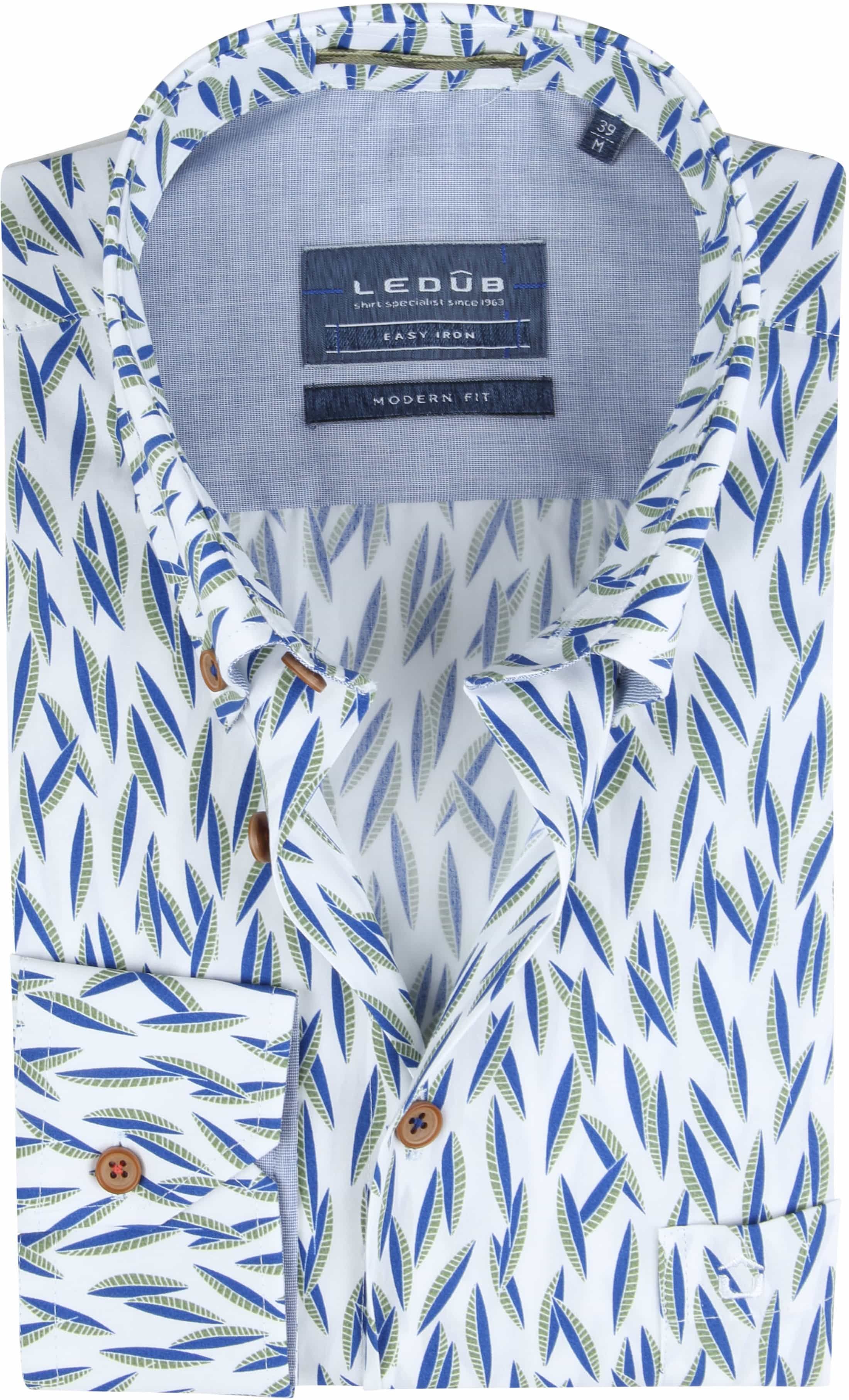 Ledub Shirt Easy Iron Leafs Multicolour size 15 1/2