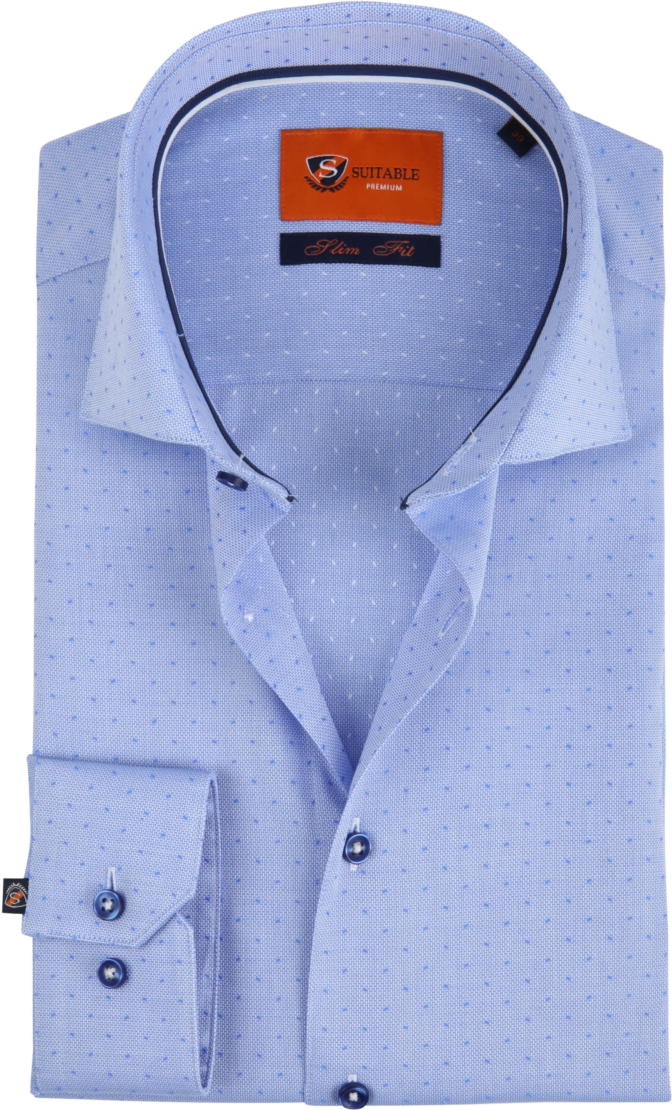 Suitable Shirt Oxford Dots Blue size 15 3/4