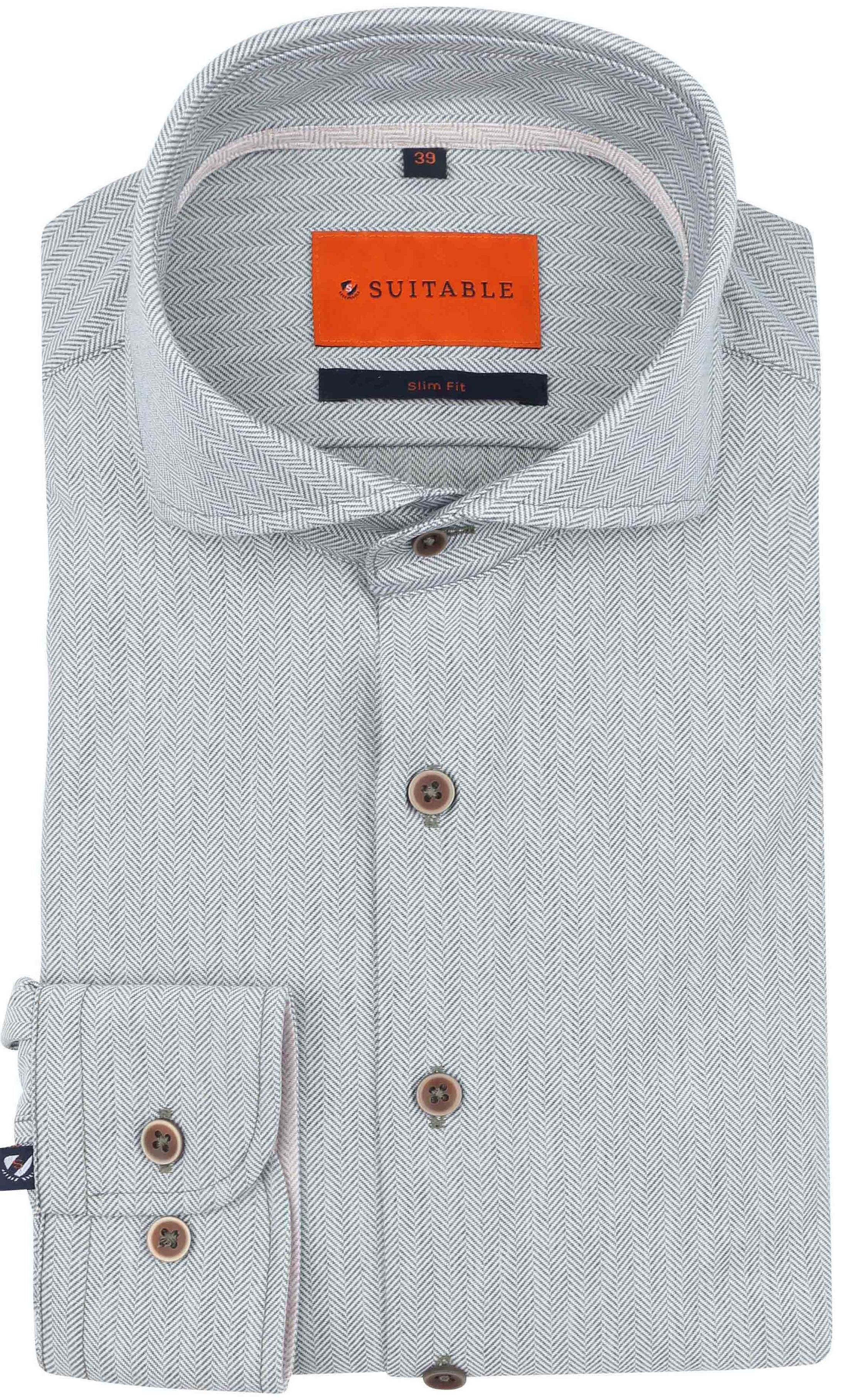 Suitable Herringbone Shirt Green order online | 284-5 | Suitable Lithuania