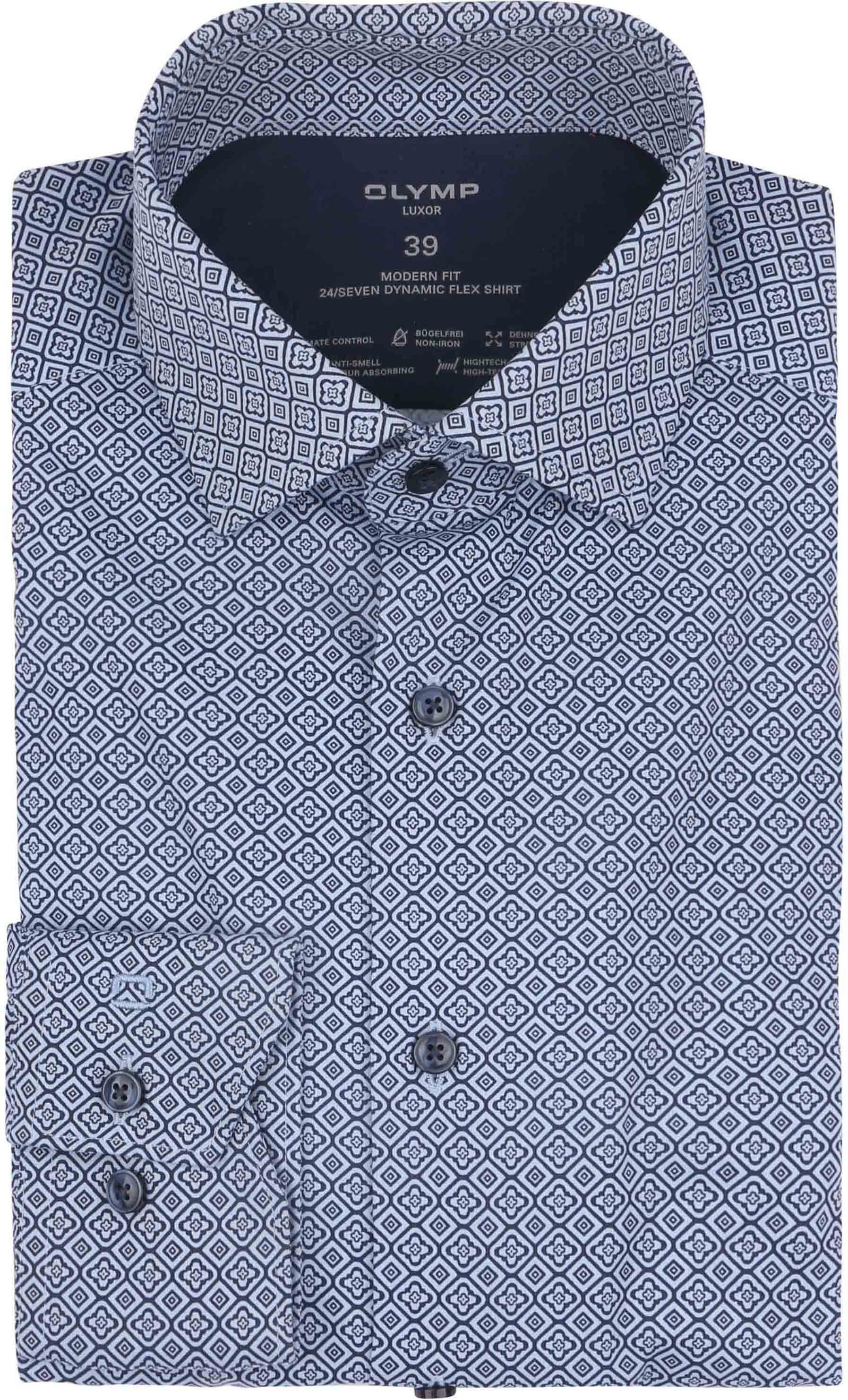 OLYMP Luxor Shirt 24/Seven Print Blue order online | 131864-11 | Suitable Norway