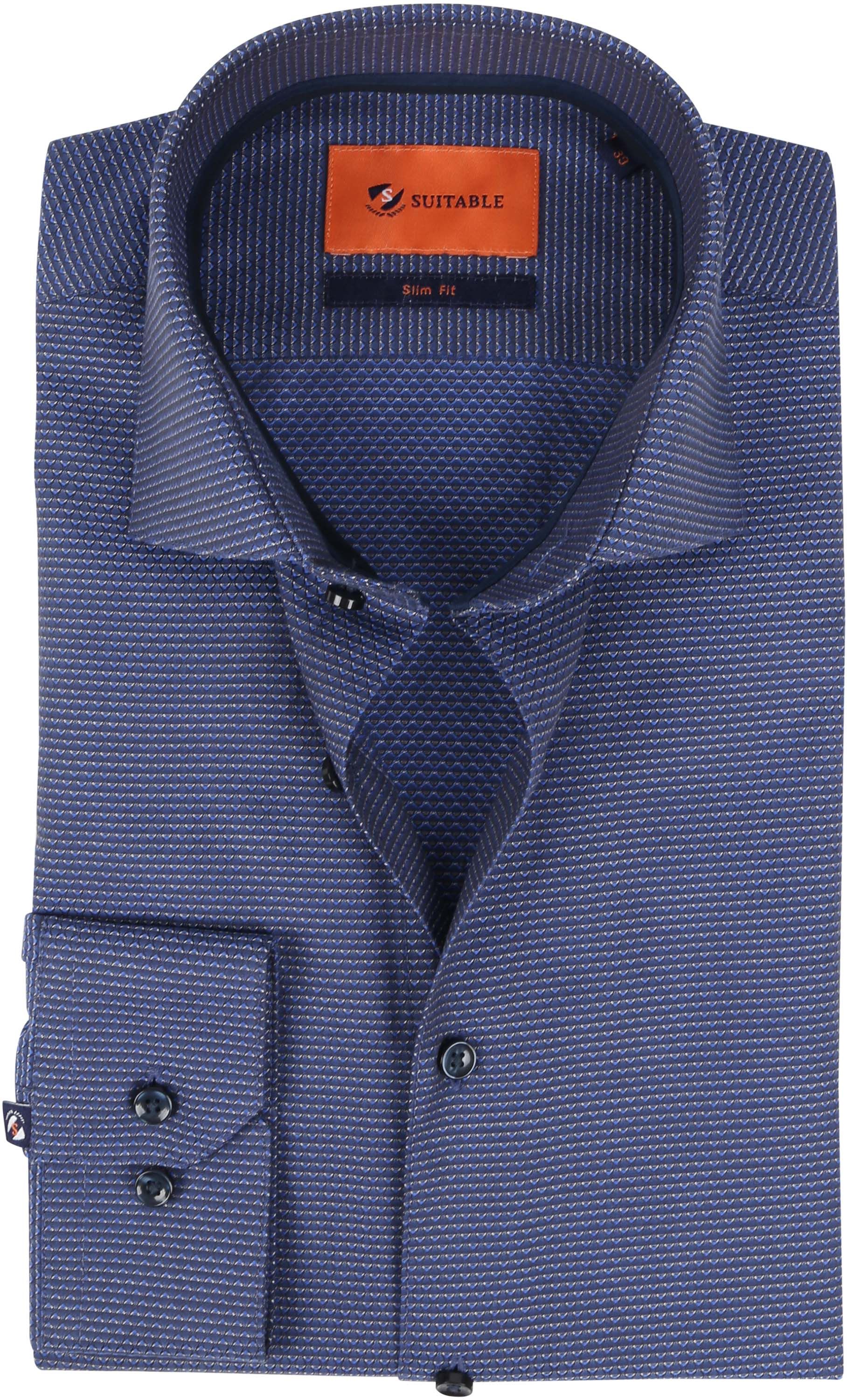 Suitable Chemise Col Italien Faux Indigo Bleu taille 38