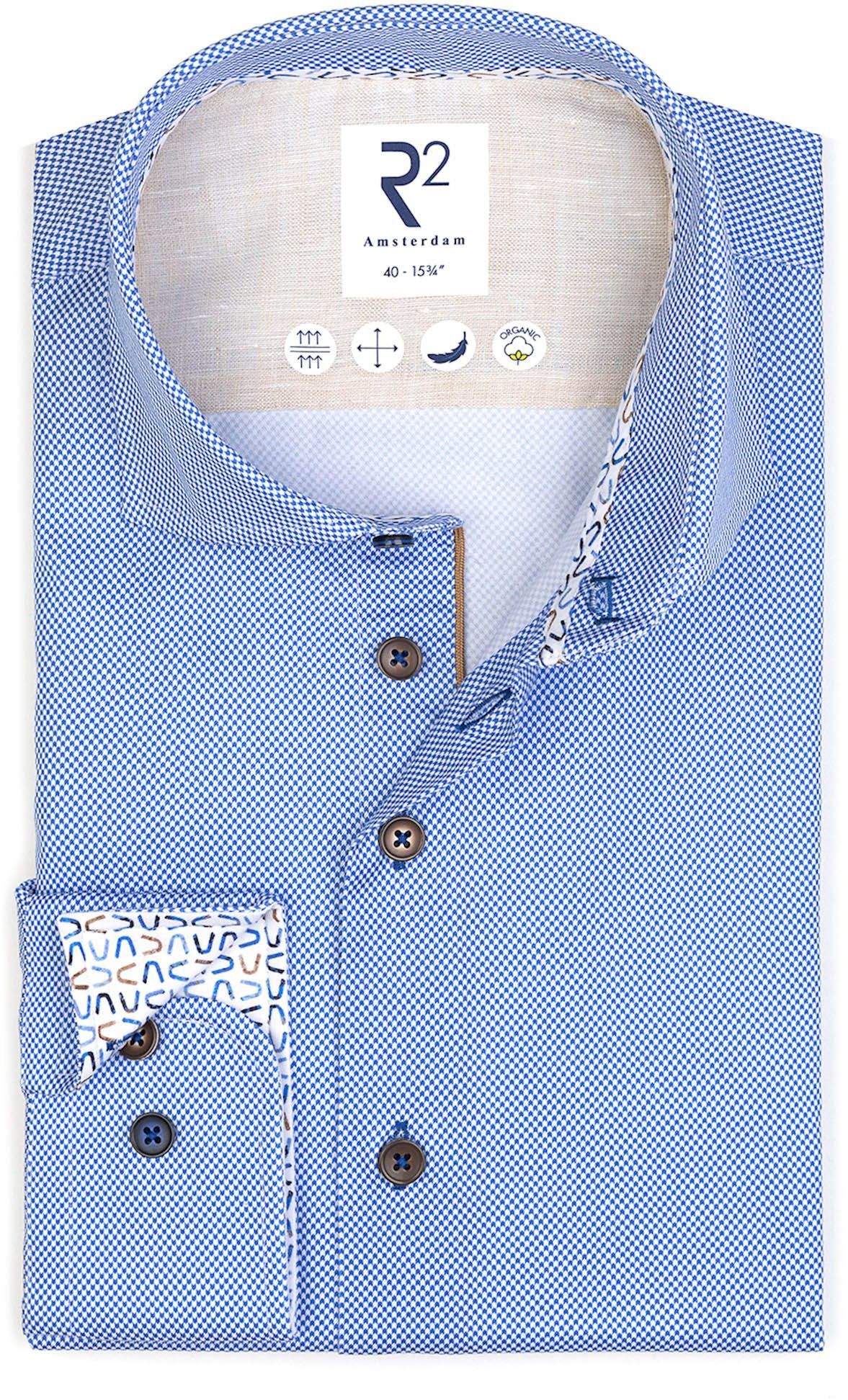 R2 Shirt Print Blue  124.WSP.021-014 order online | Suitable