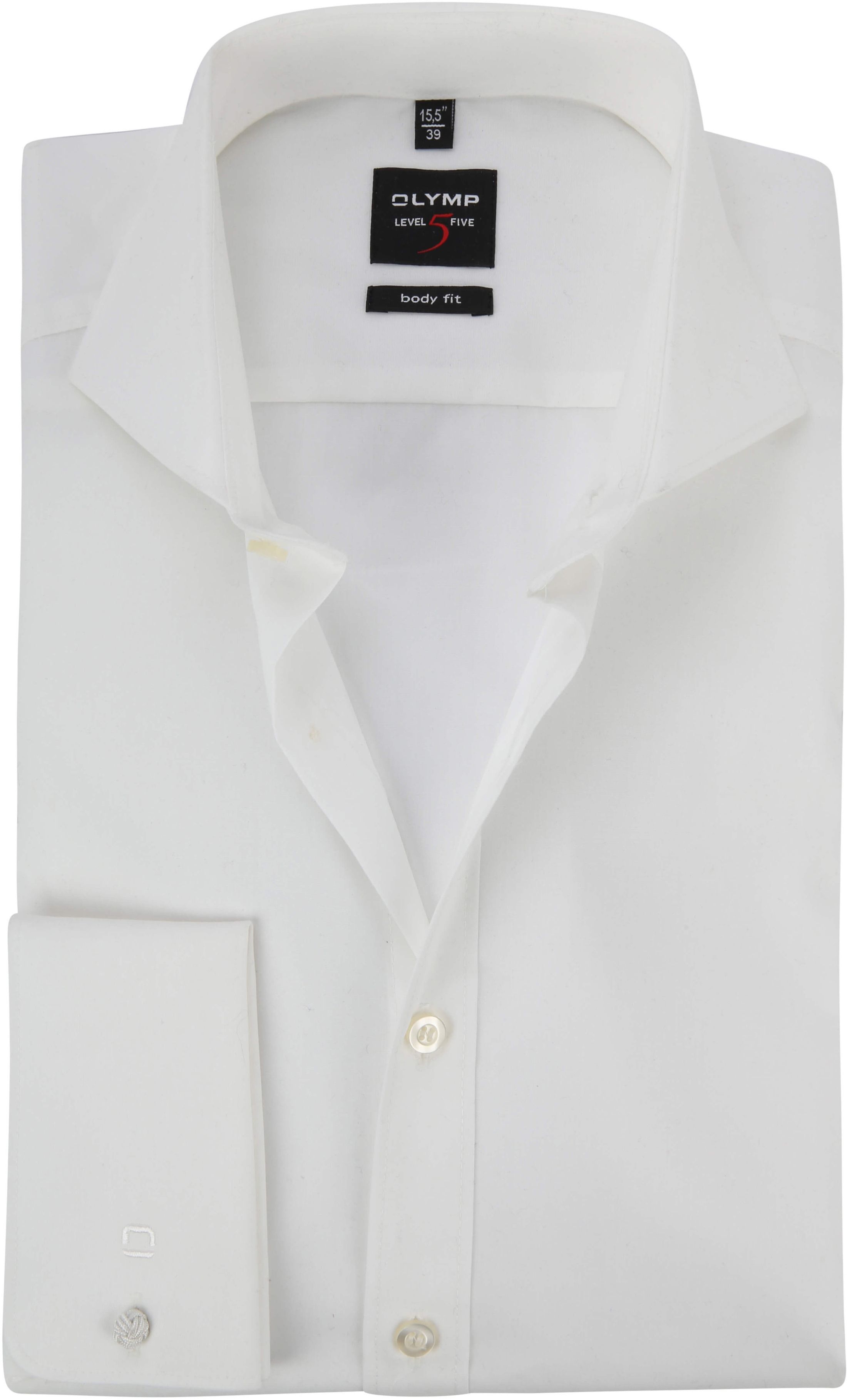 Olymp Chemise Coupe Cintrée Manchette Double Ecru Blanc cassé taille 37