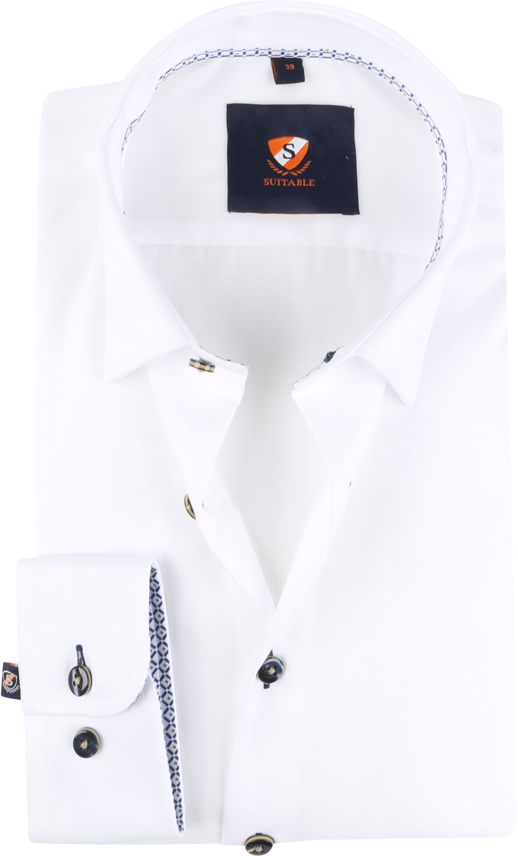 Suitable Twill Chemise Blanche Blanc taille 40