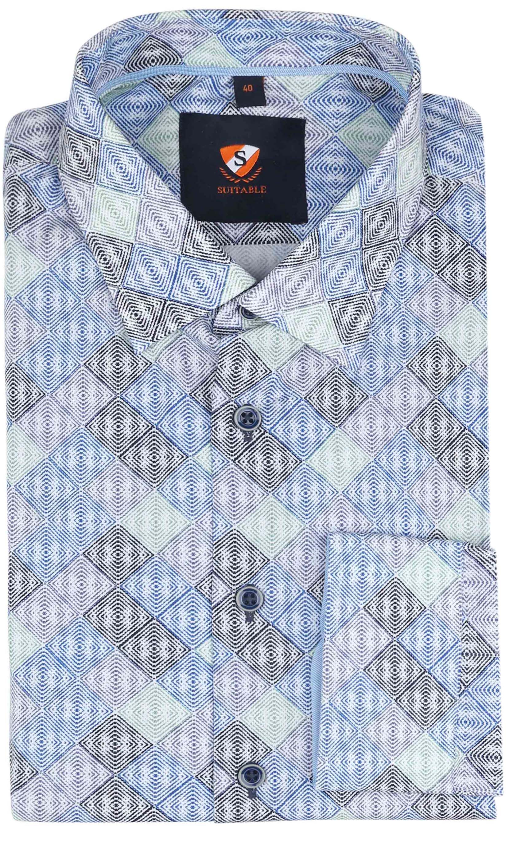 Suitable Twill Shirt Checked Blue 244-3 HBD Check Blue Mint order online | Suitable