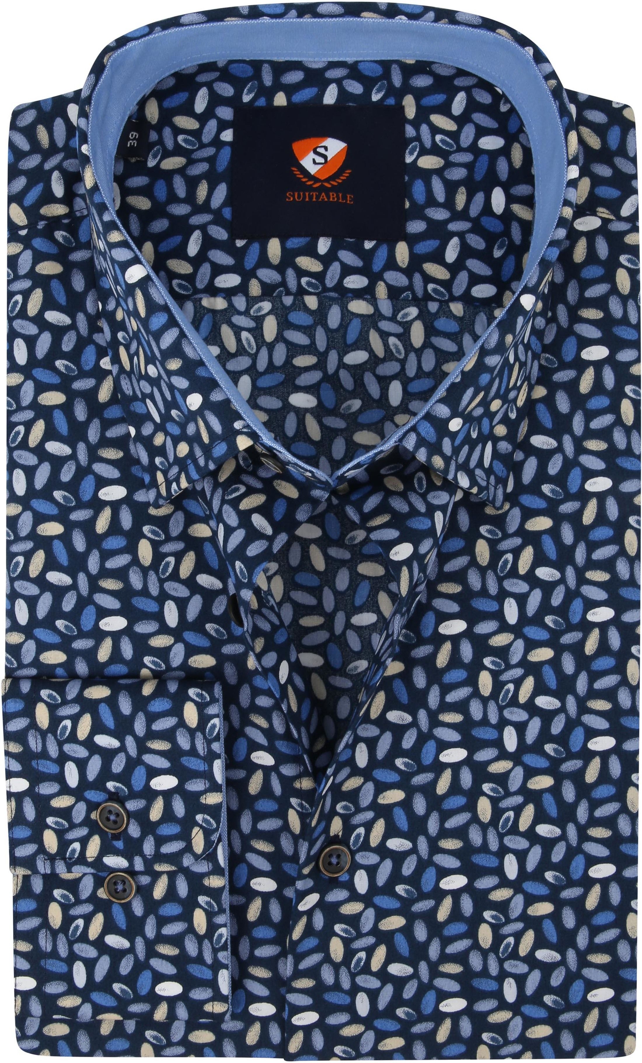 Suitable Chemise Pilules Marine Multicoloré Bleu foncé Bleu taille 38