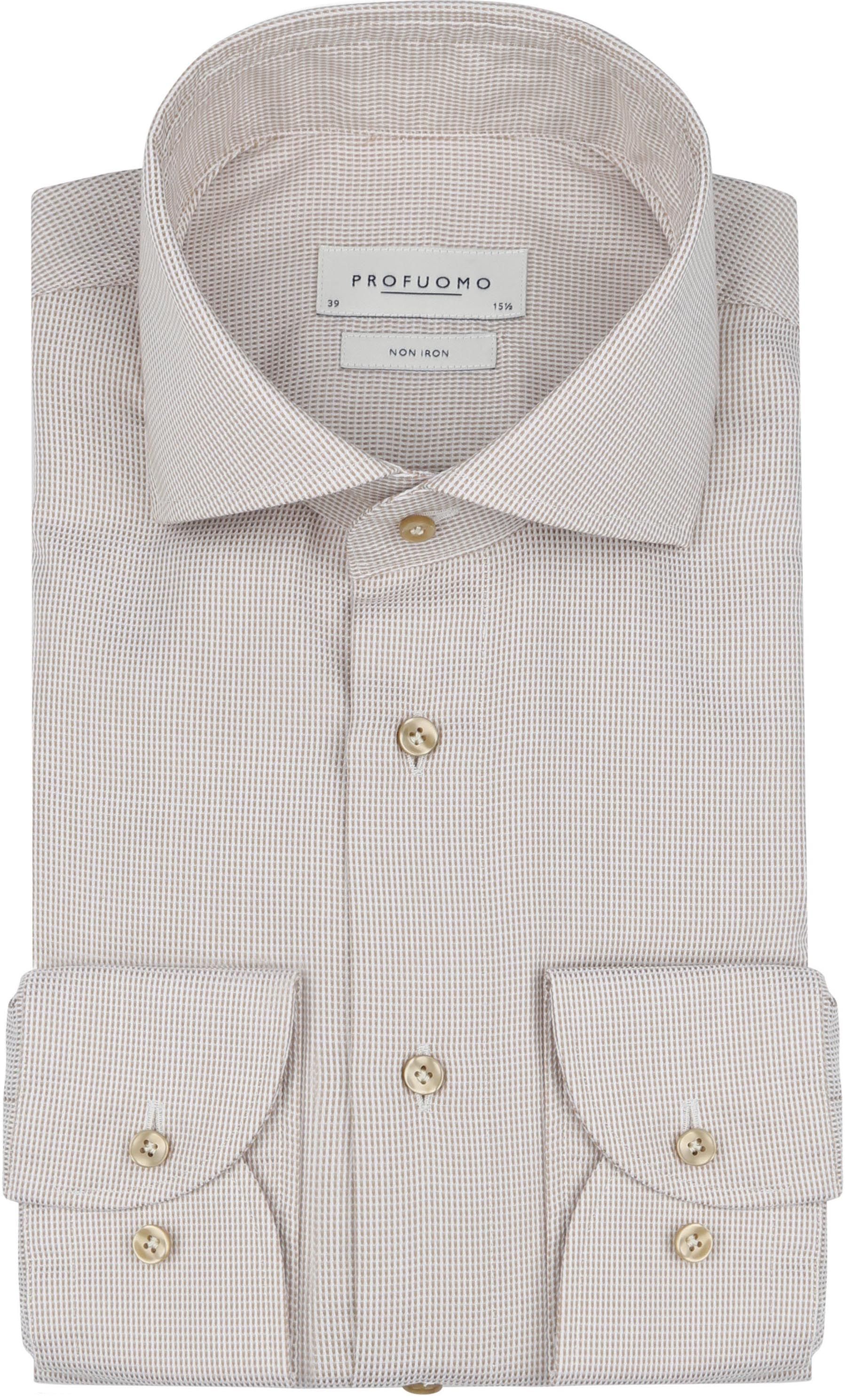 Profuomo Dobby Hemd Print Beige PPWH10017C-G kopen | Suitable