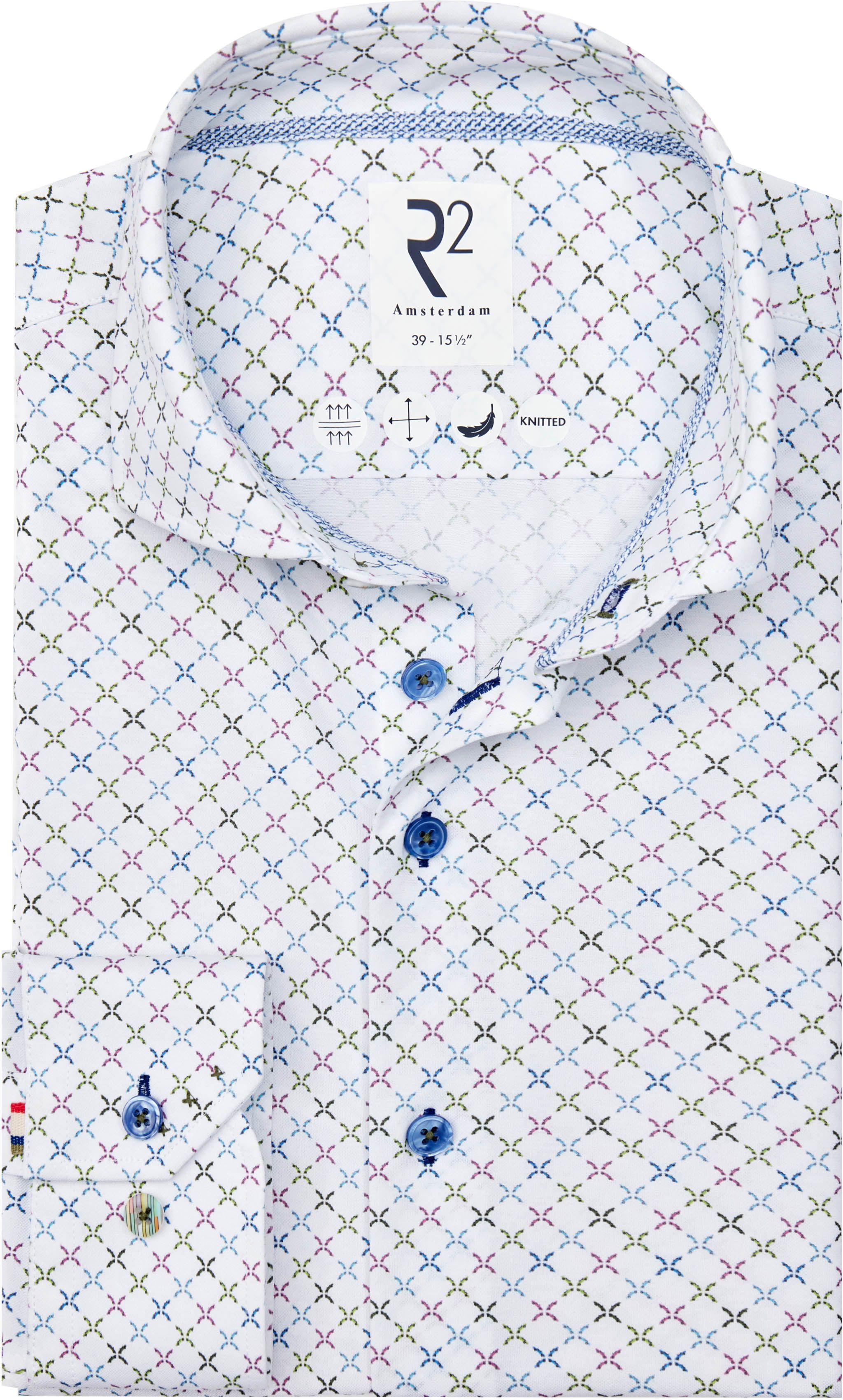 R2 Japanese Knitted Shirt Print White 128.WSP.005-073 order online | Suitable