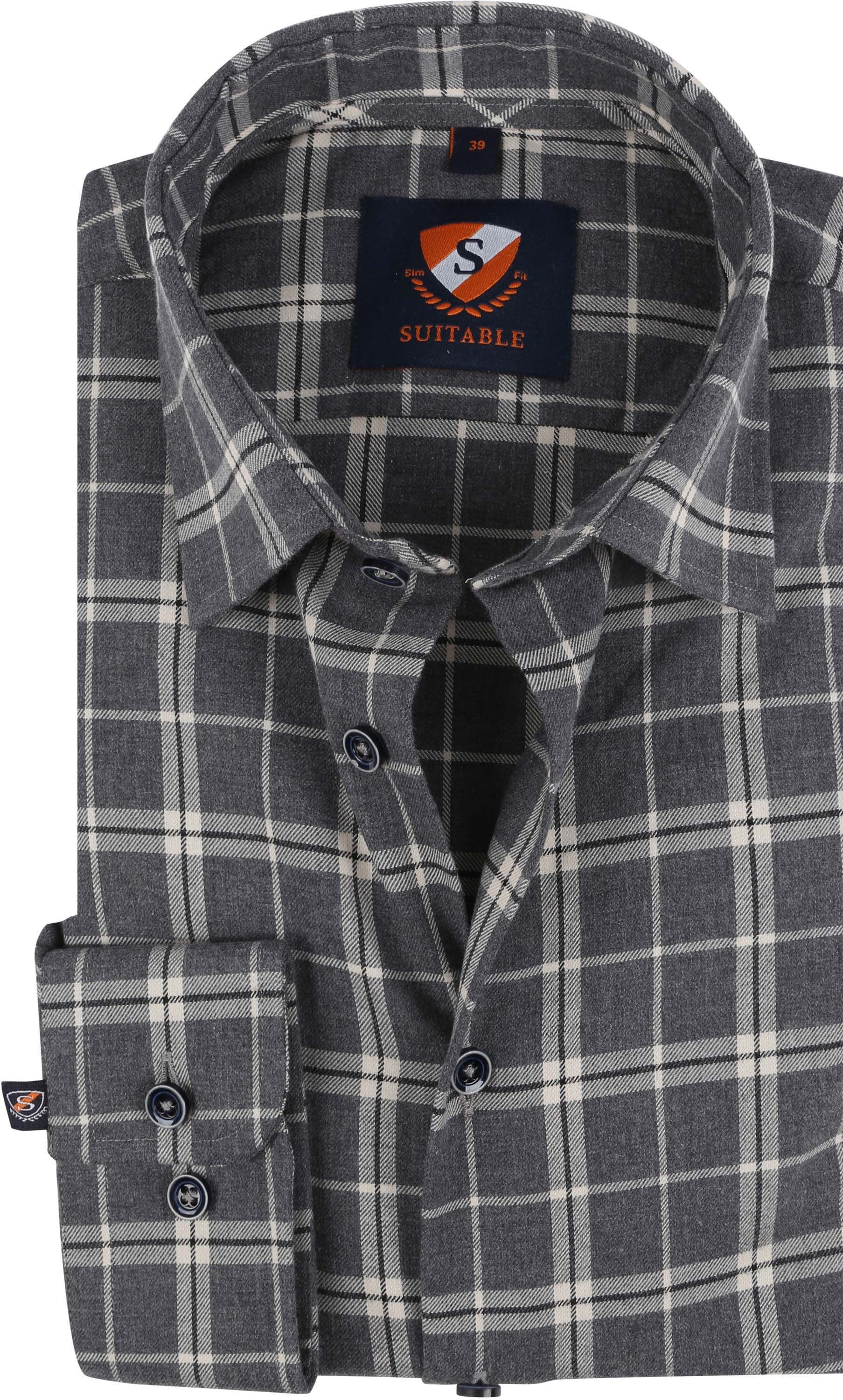 Suitable Shirt Smart Check Grey 238-6 HBD Check order online | Suitable