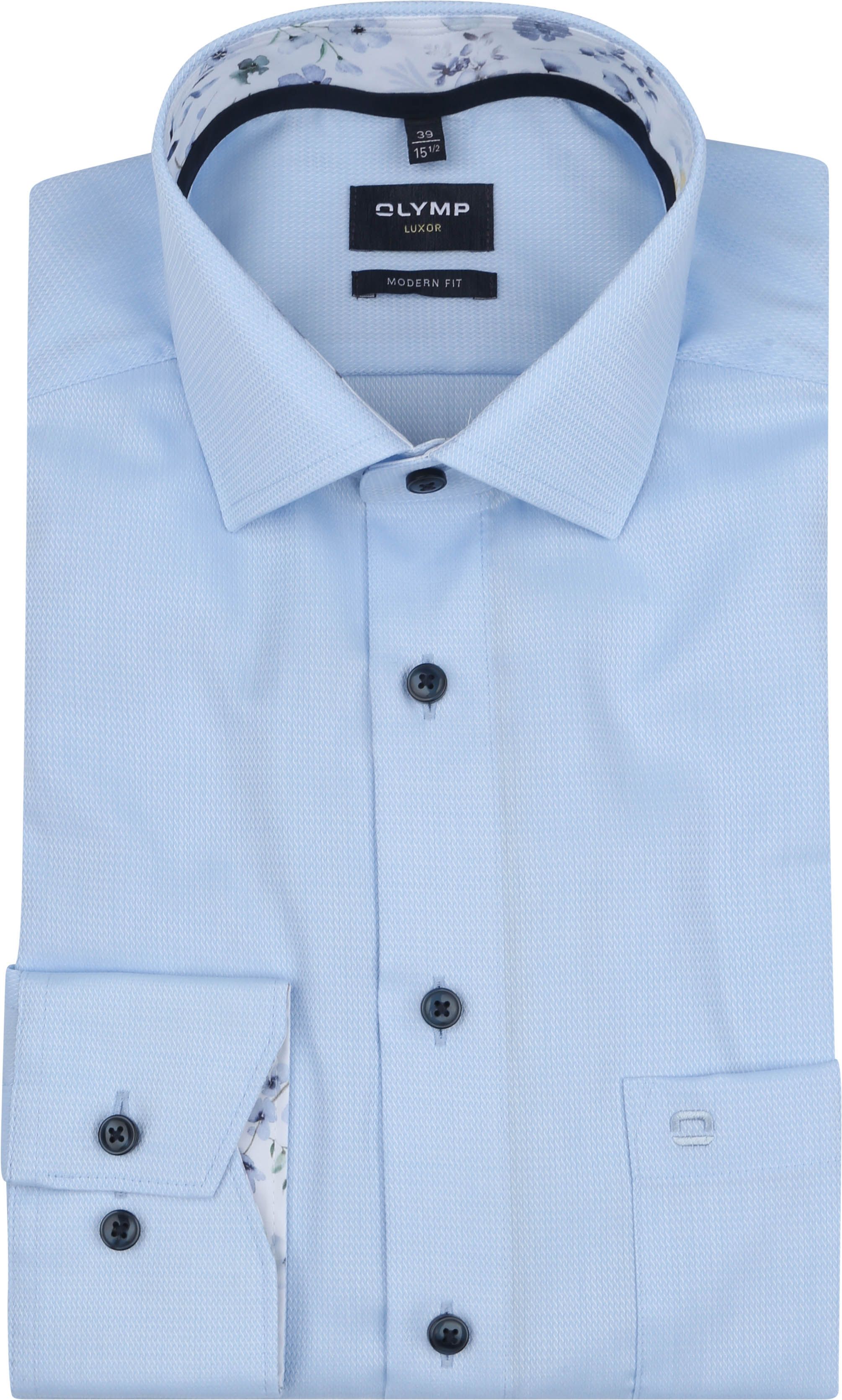 Olymp Luxor Shirt Structure Light Blue  120674-11 order online | Suitable