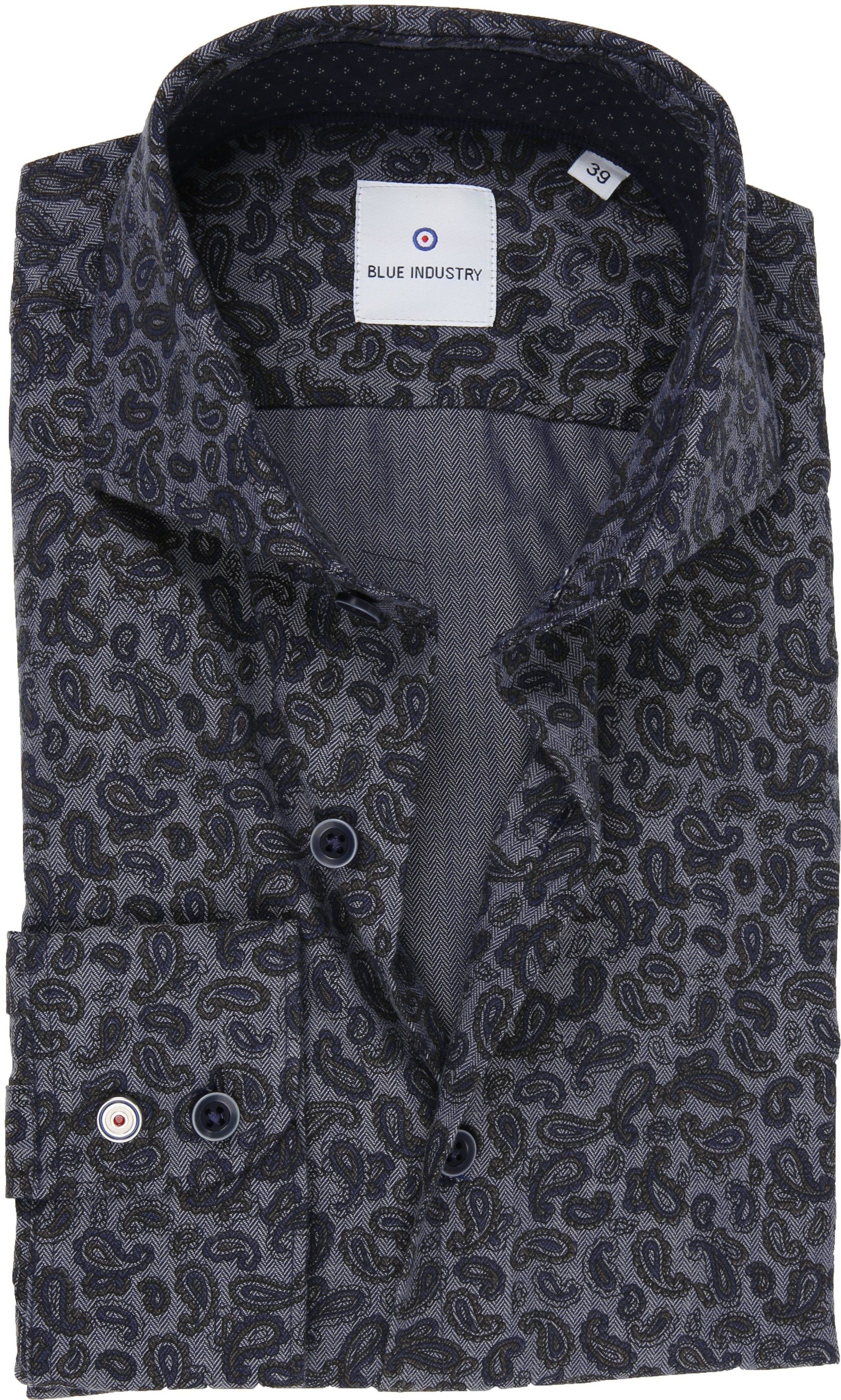 Blue Industry Shirt Paisley Navy Multicolour size 15 1/2