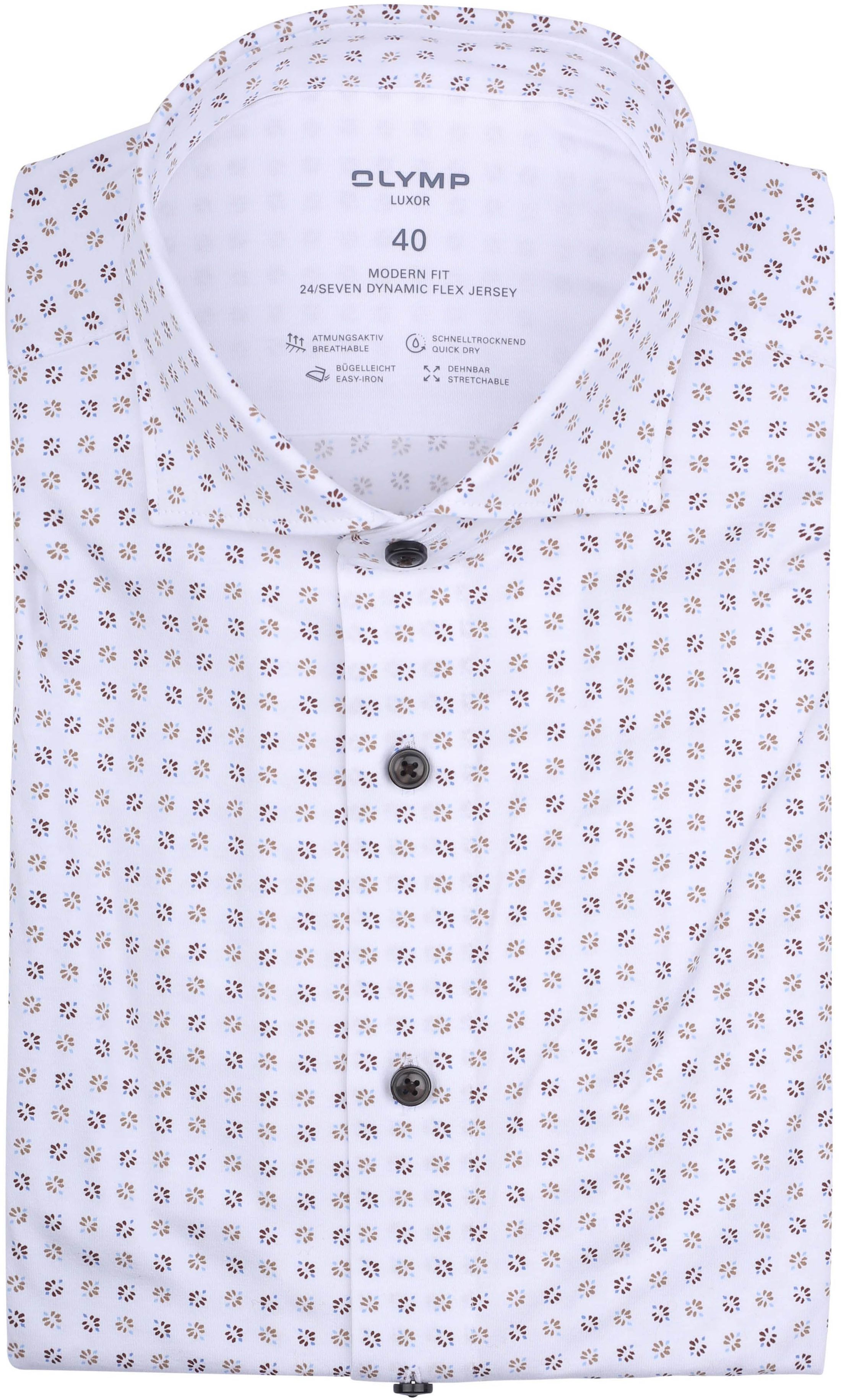 Olymp Luxor Shirt Print White size 45