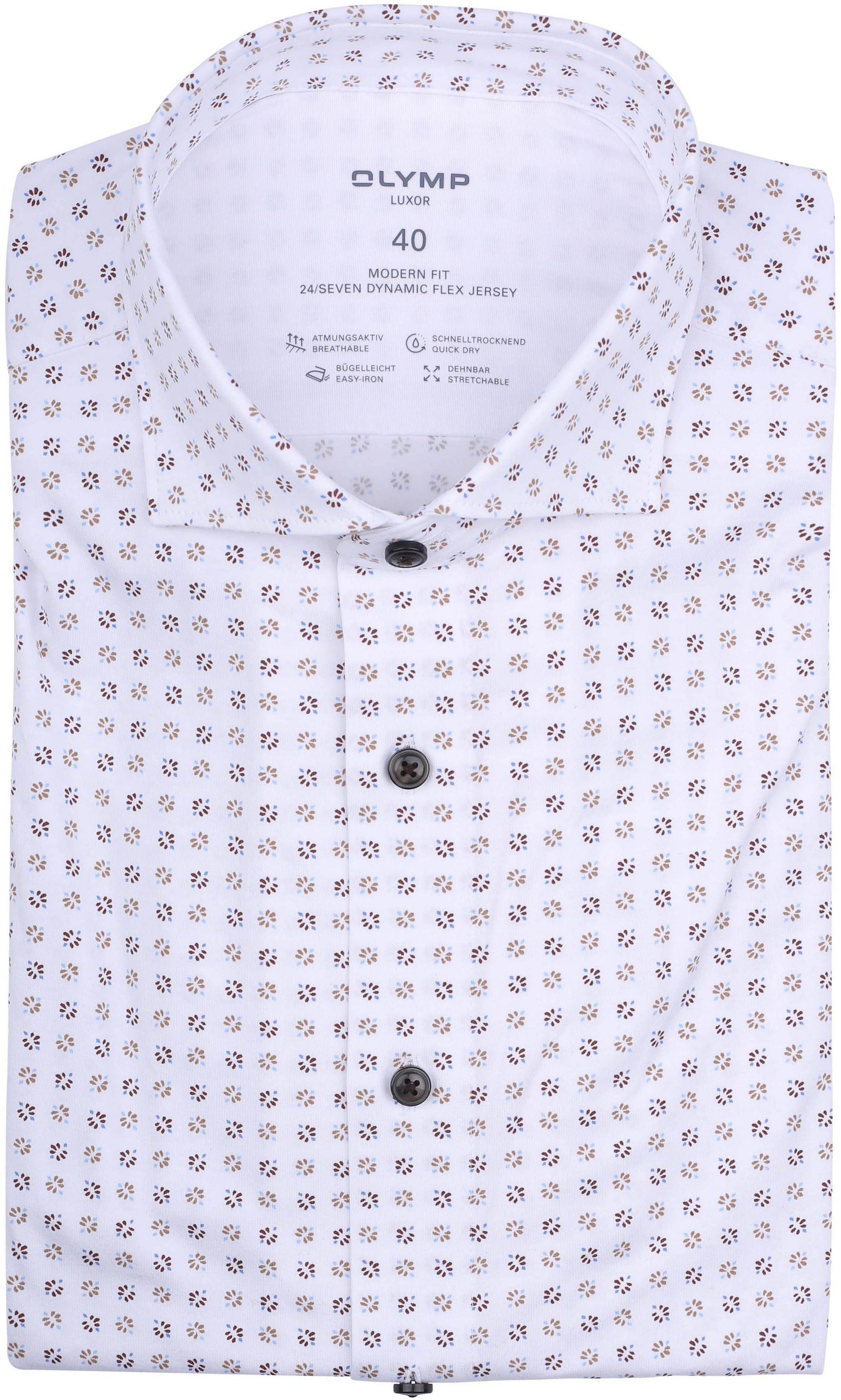 Olymp Luxor Shirt Print White 126344-22 order online | Suitable
