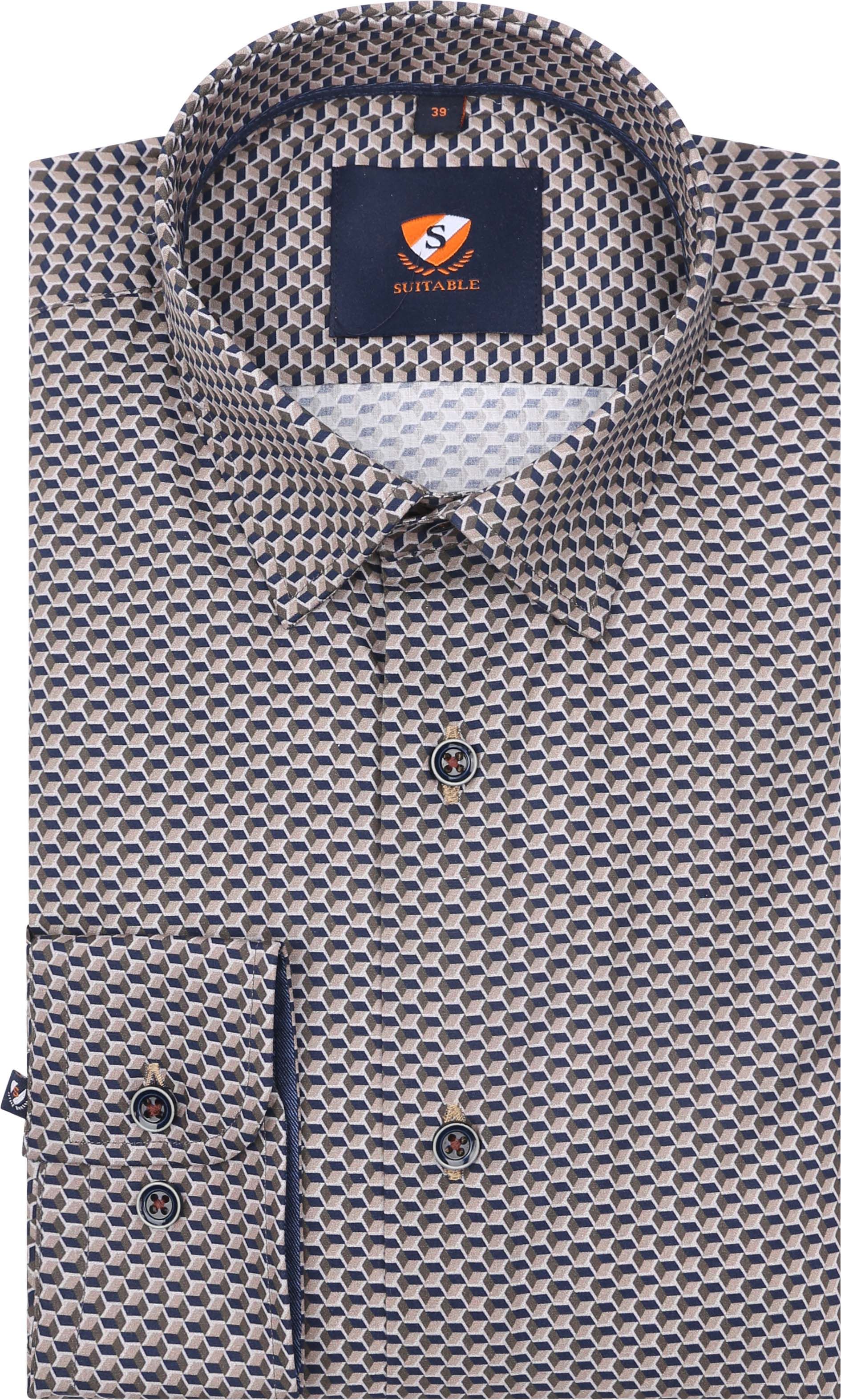 Suitable Shirt Print Brown 267-12 267-12 order online | Suitable