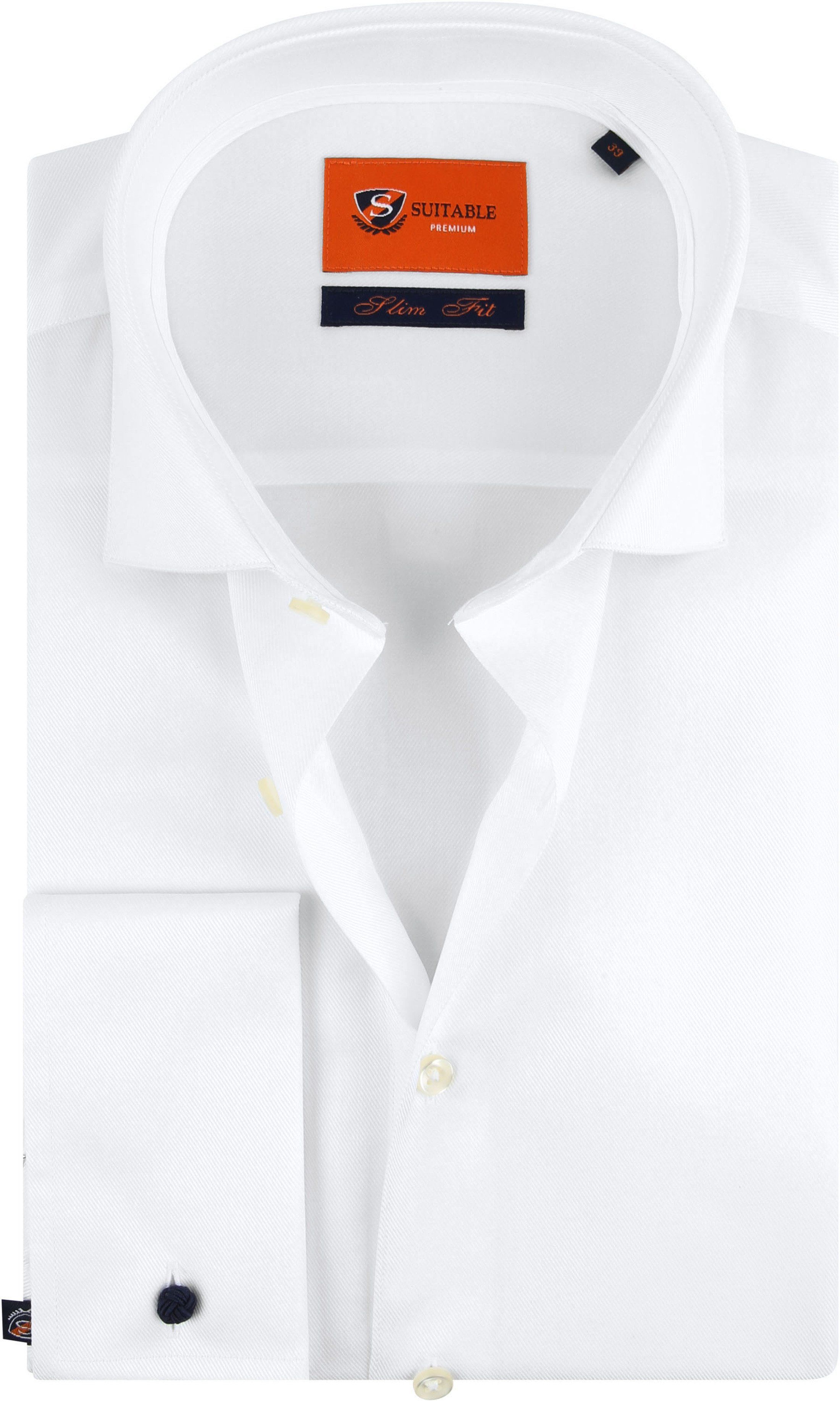 Suitable Shirt Twill Double Cuff White size 15 1/2