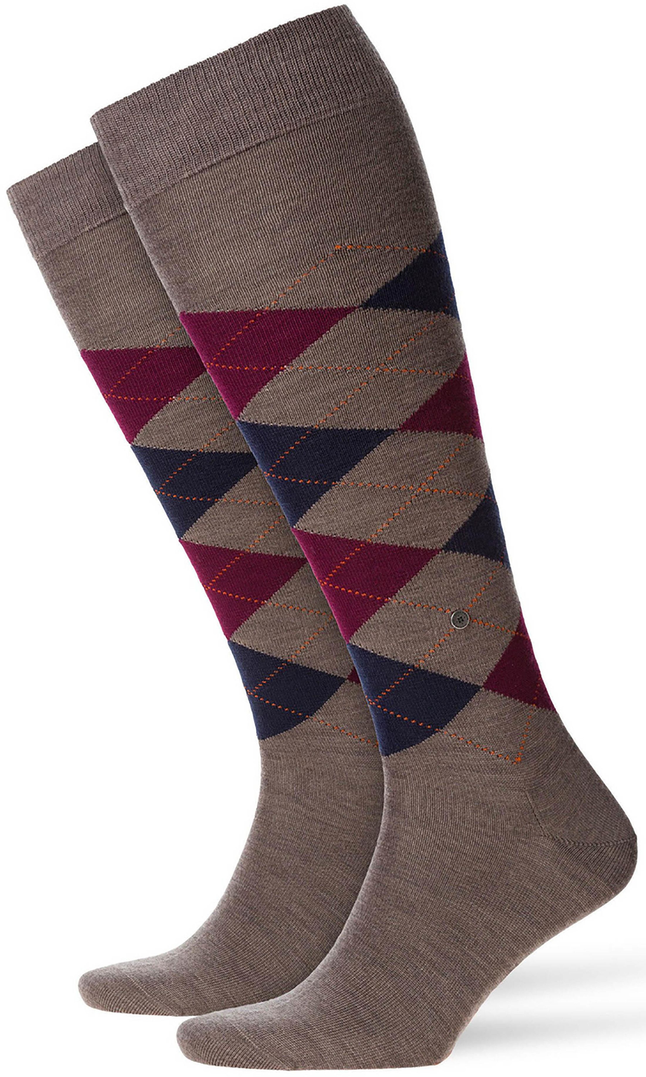 Burlington Edinburgh Knee Socks Pebble Brown 5817 Grey Dark Grey size 40-46