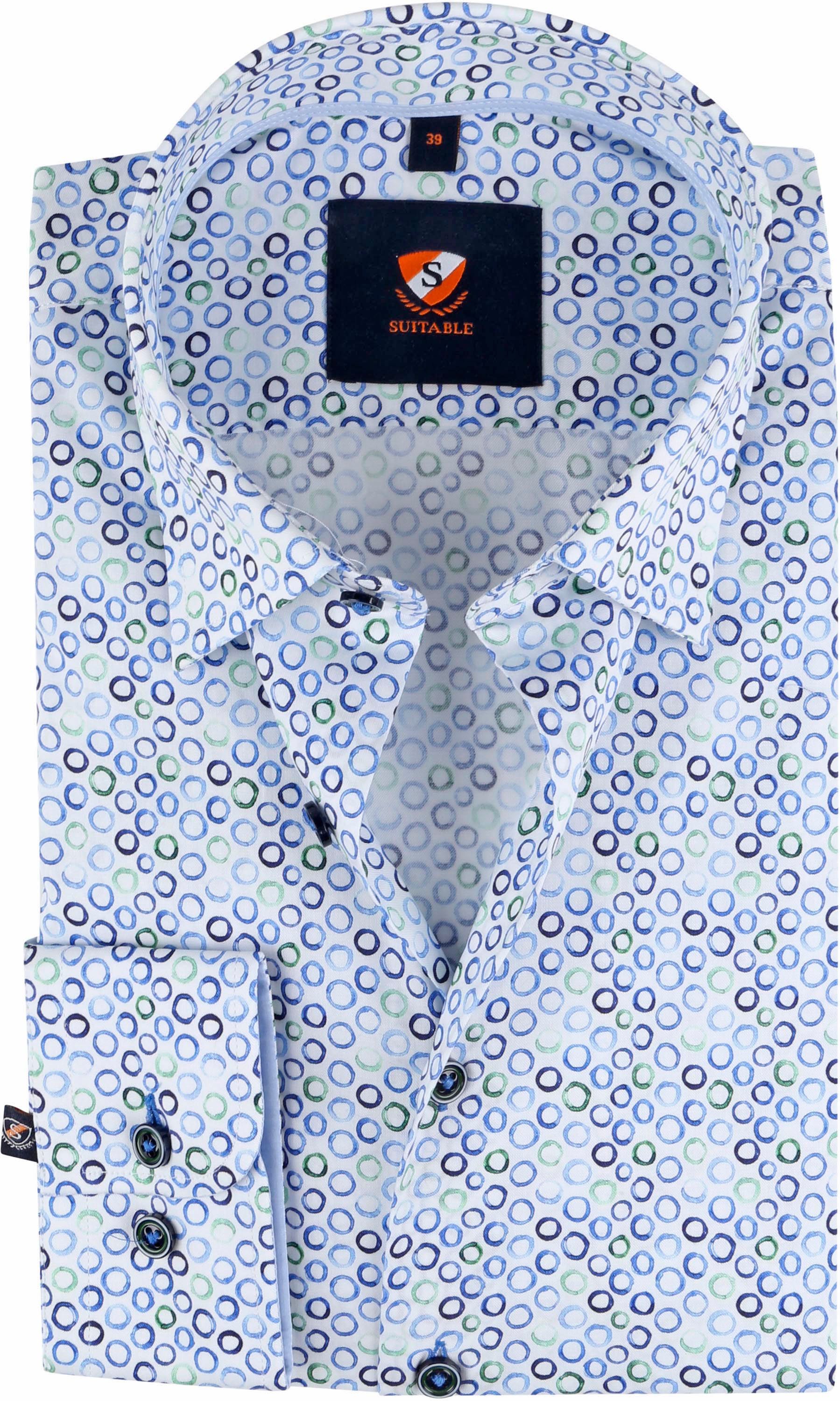 Suitable Twill Chemise Vert Cercles Bleu Multicoloré taille 42
