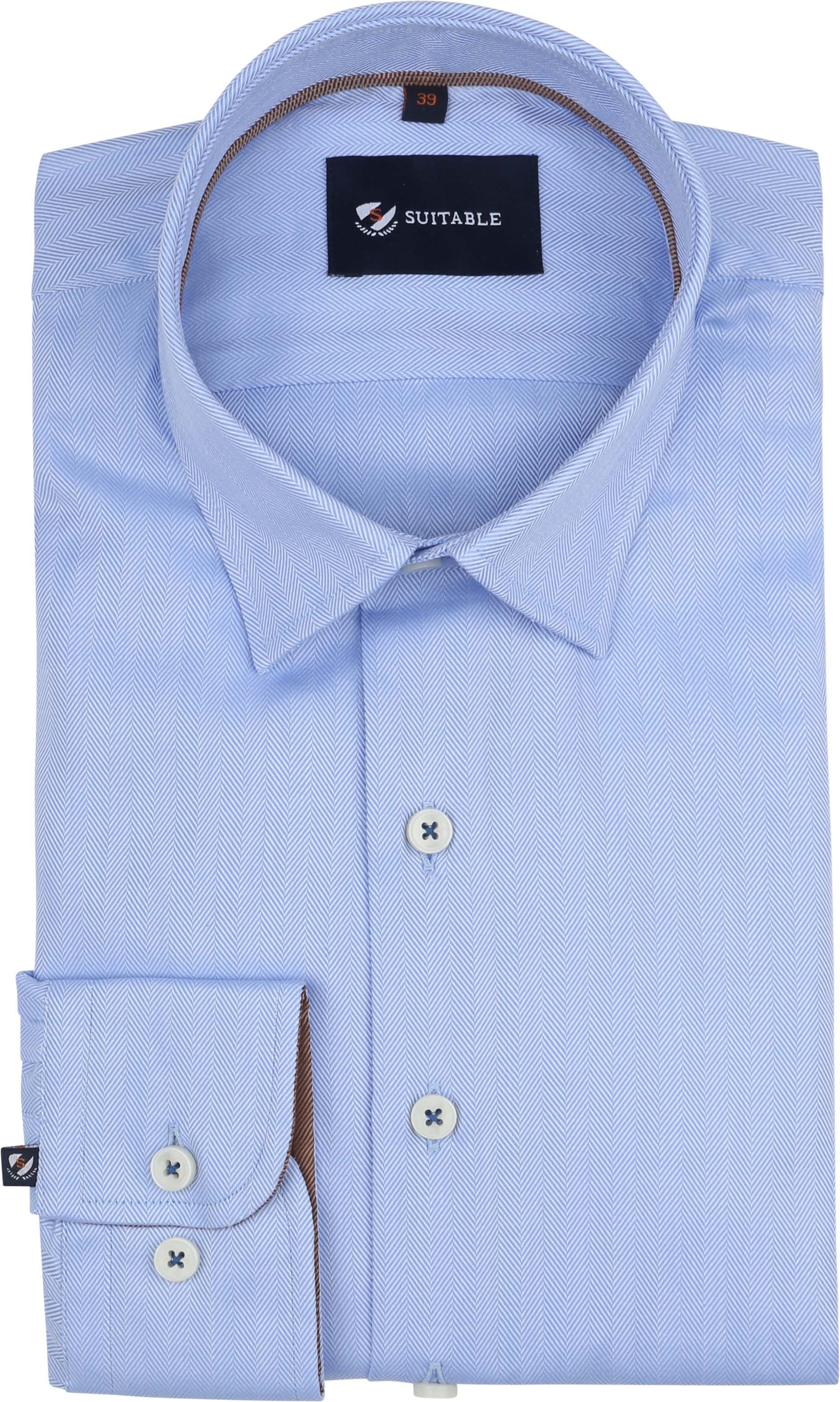 Suitable Shirt Herringbone Light Blue order online | 275-2 | Suitable Lithuania