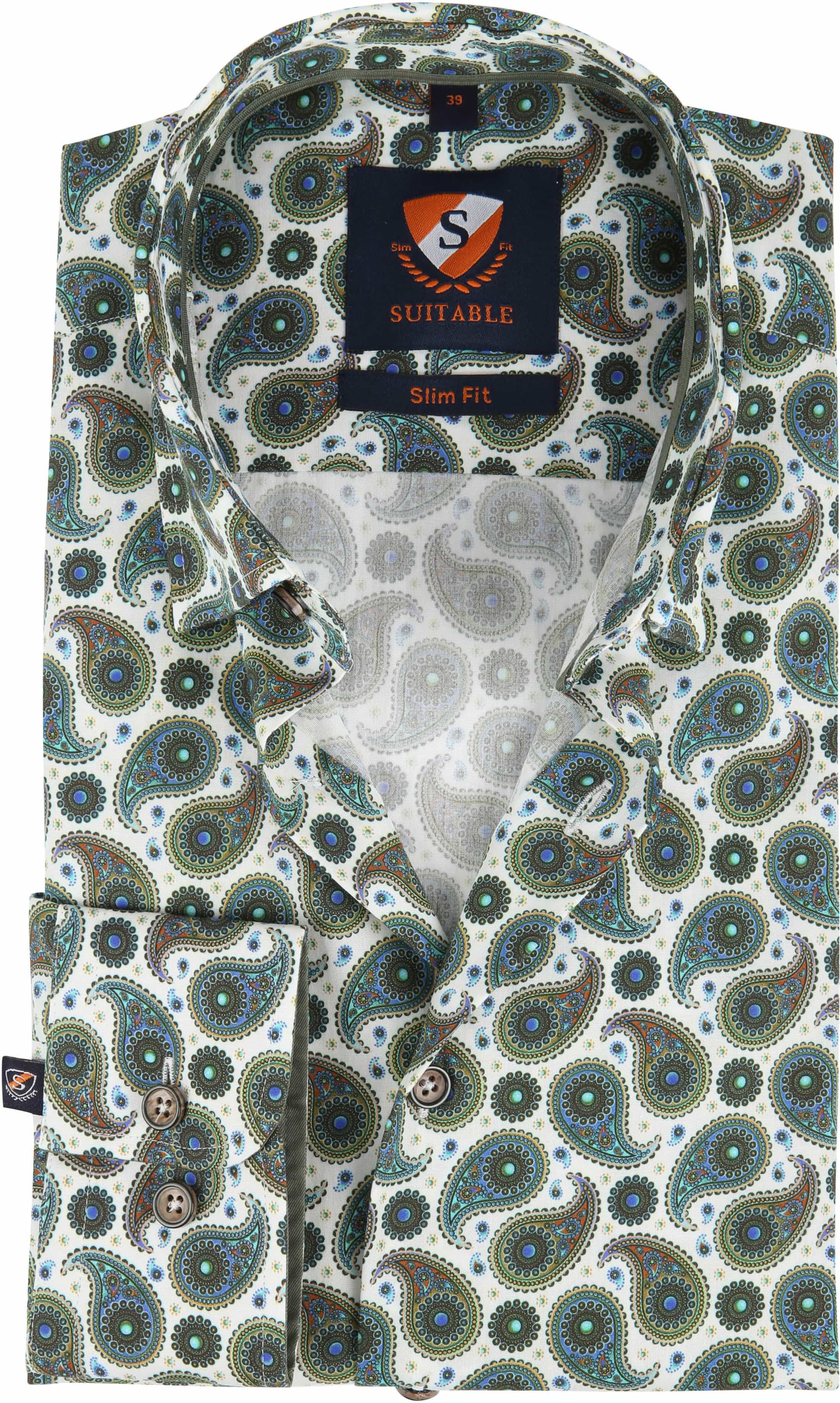 Suitable Shirt HBD Paisley Green size 15 1/2