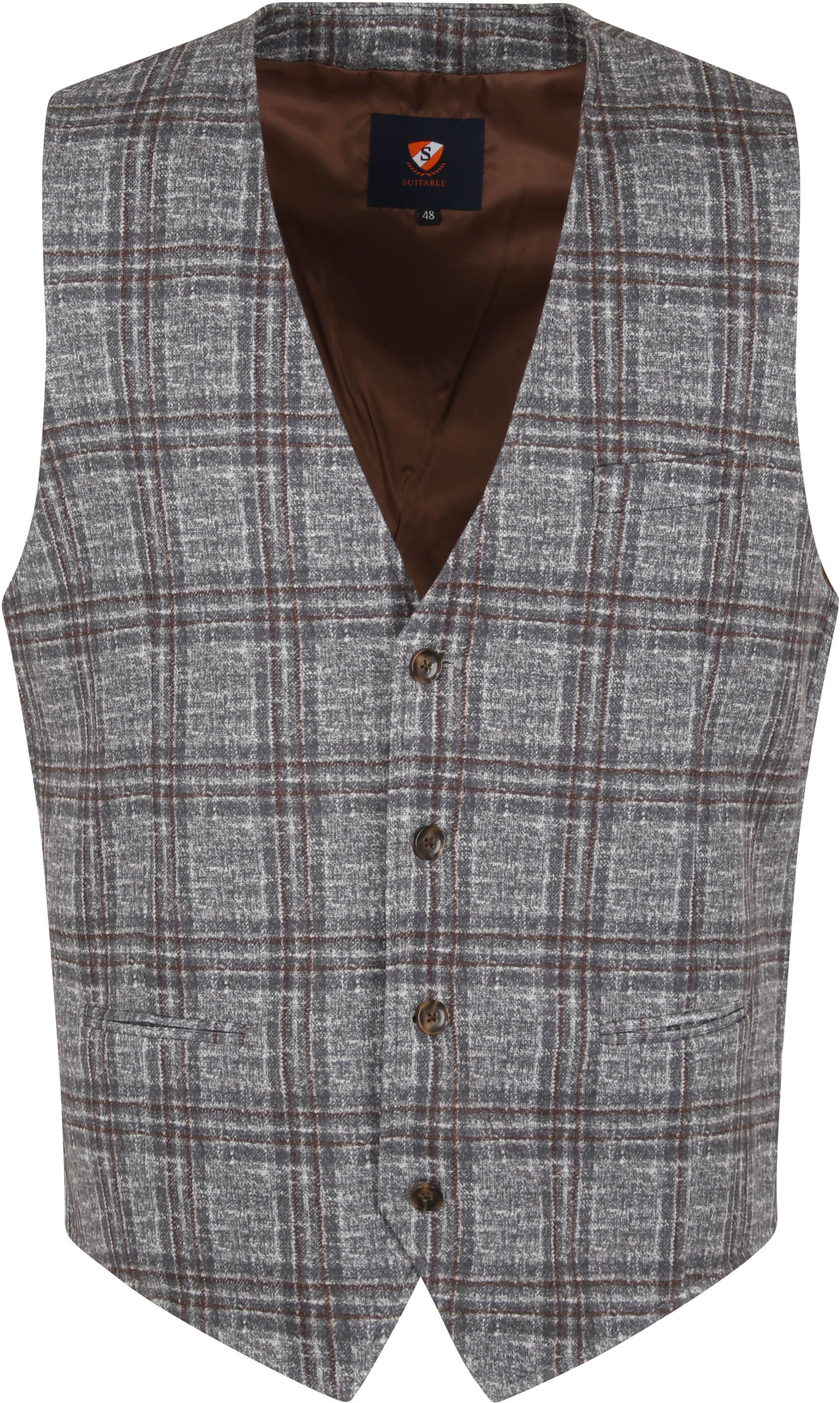 Suitable Kris Waistcoat Checkered Grey size 36-R