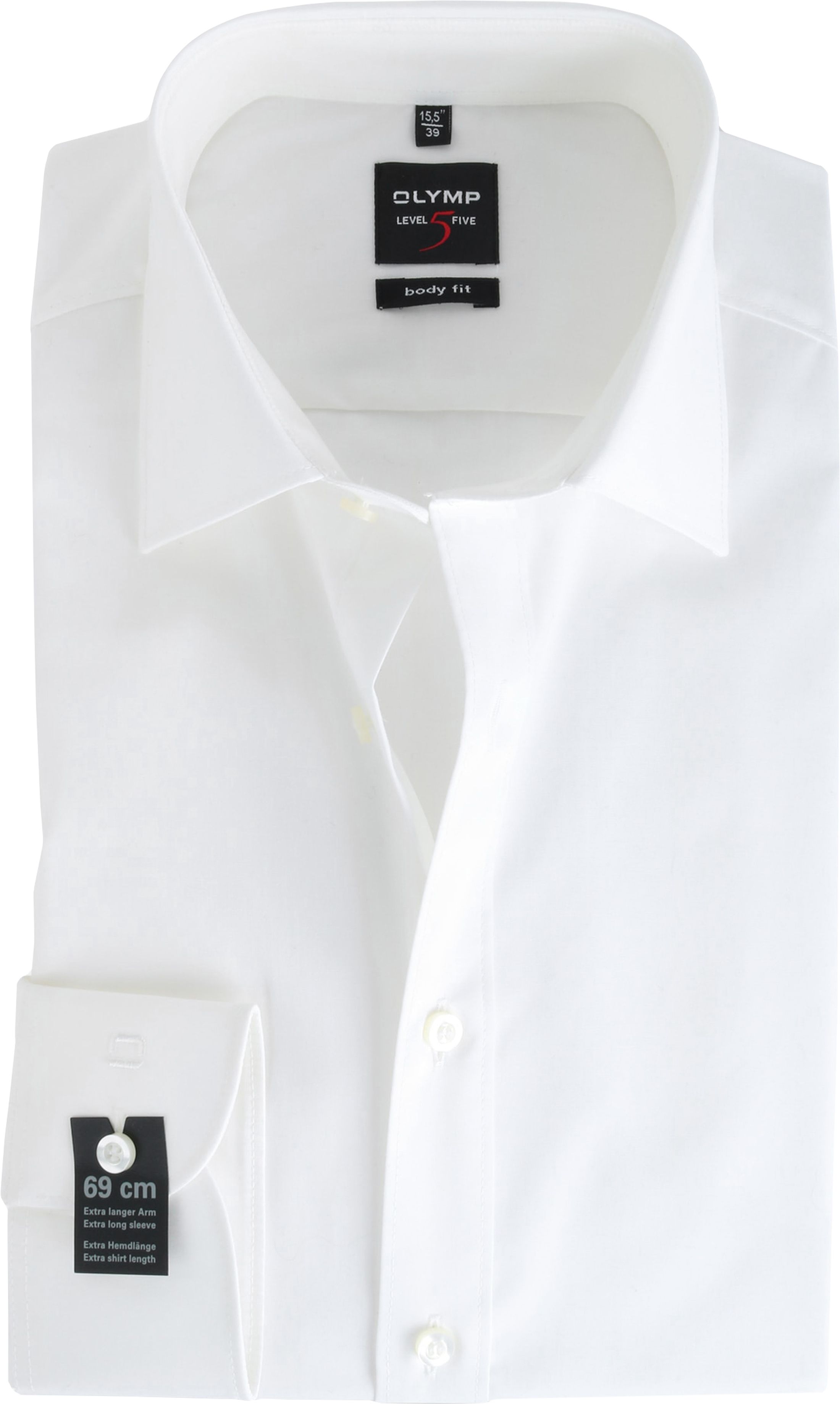 OLYMP Level Five Shirt Extra Long Sleeve Body-Fit Off-White 609069-20