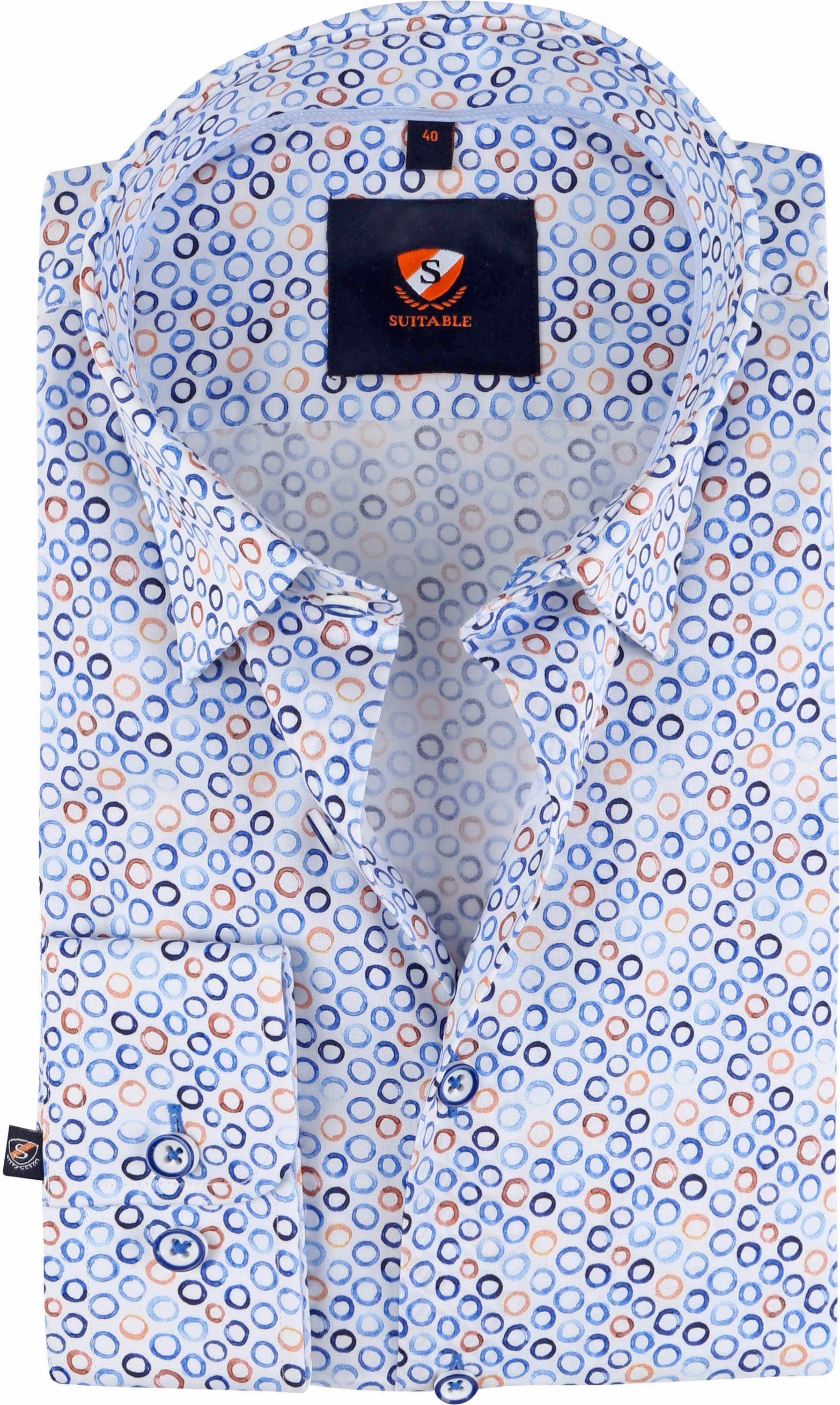 Suitable Twill Chemise Cercles Bleu Multicoloré taille 38