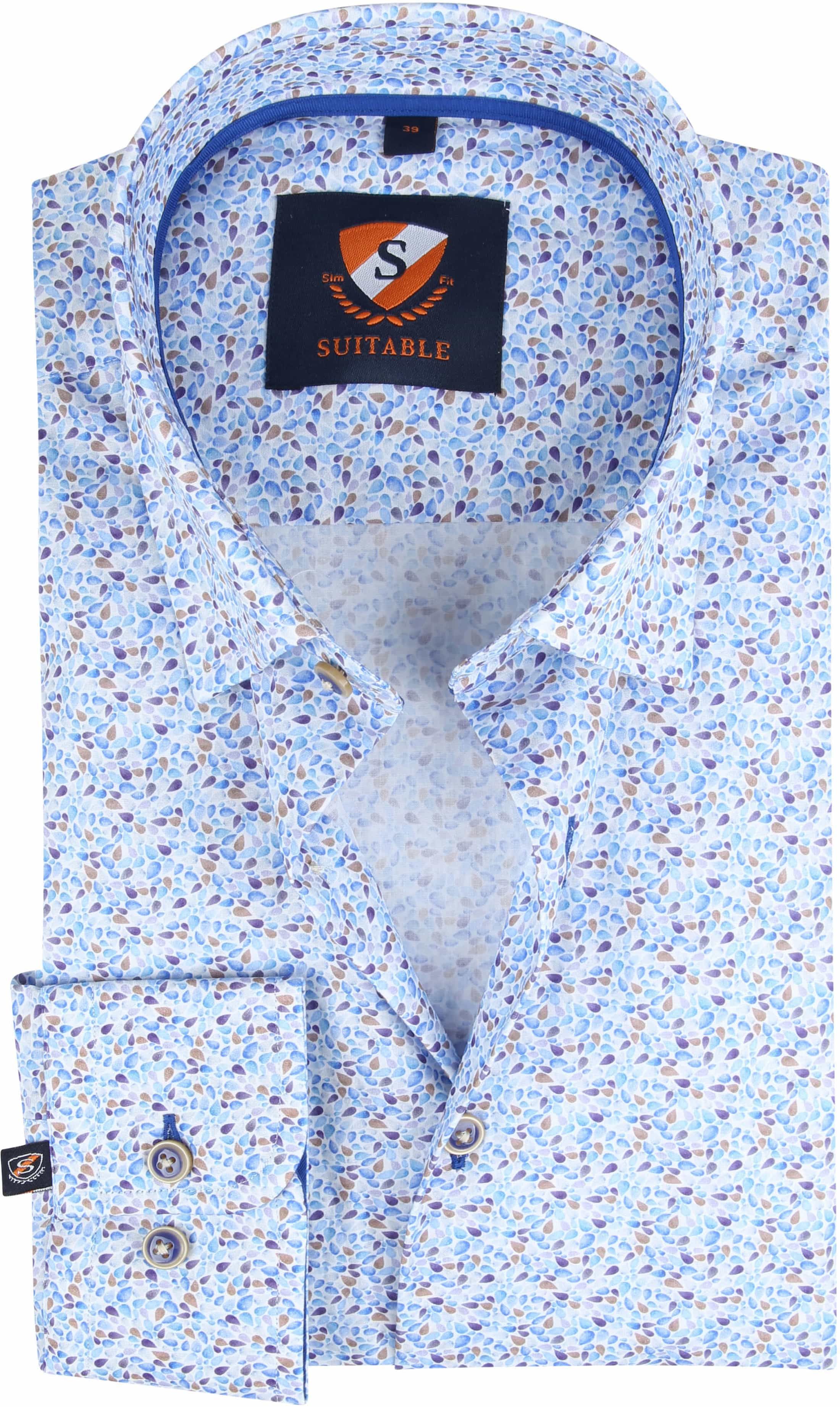 Suitable Chemise HBD Gouttes Multicoloré Bleu taille 38