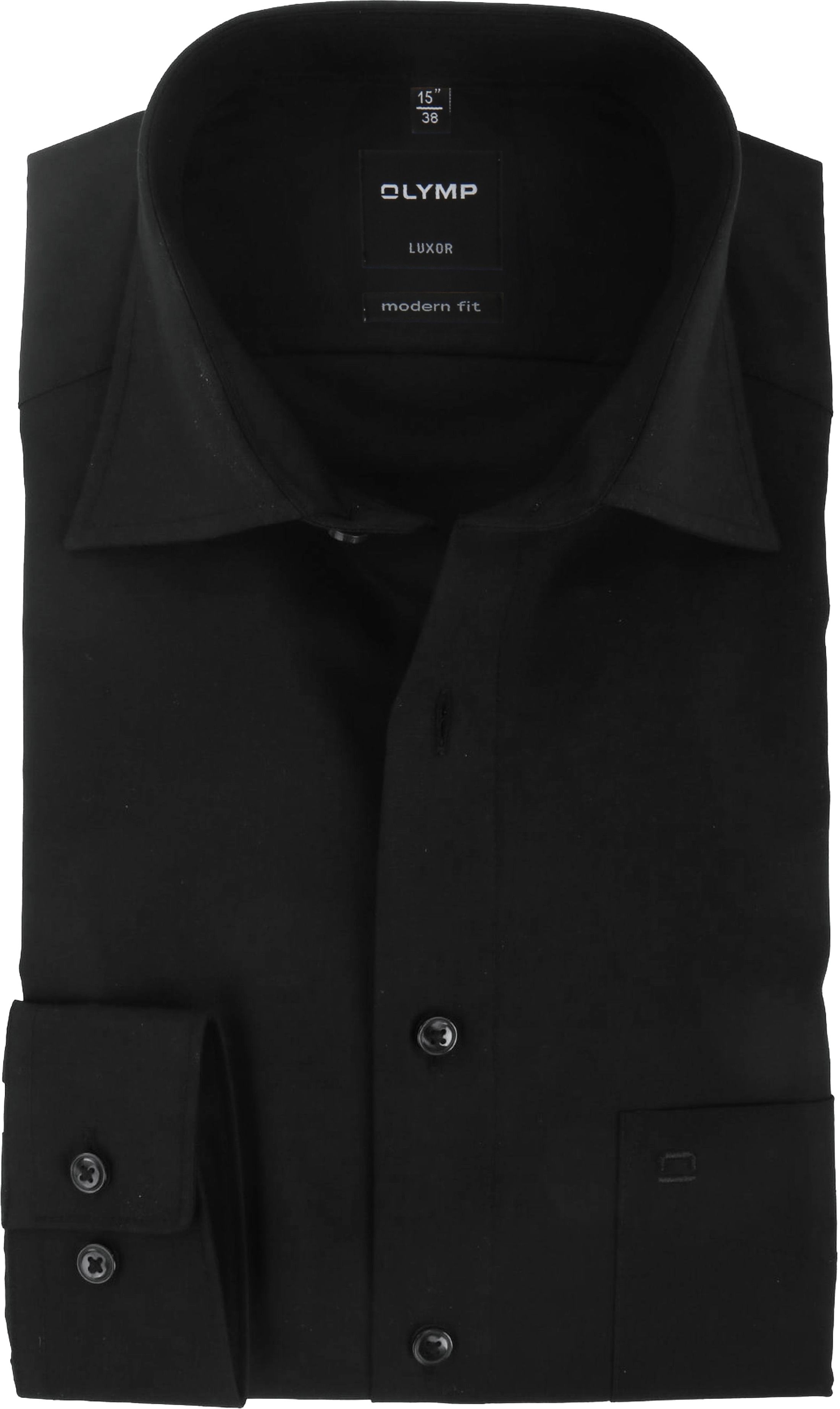 OLYMP Luxor Overhemd Zwart Modern Fit 030064-68